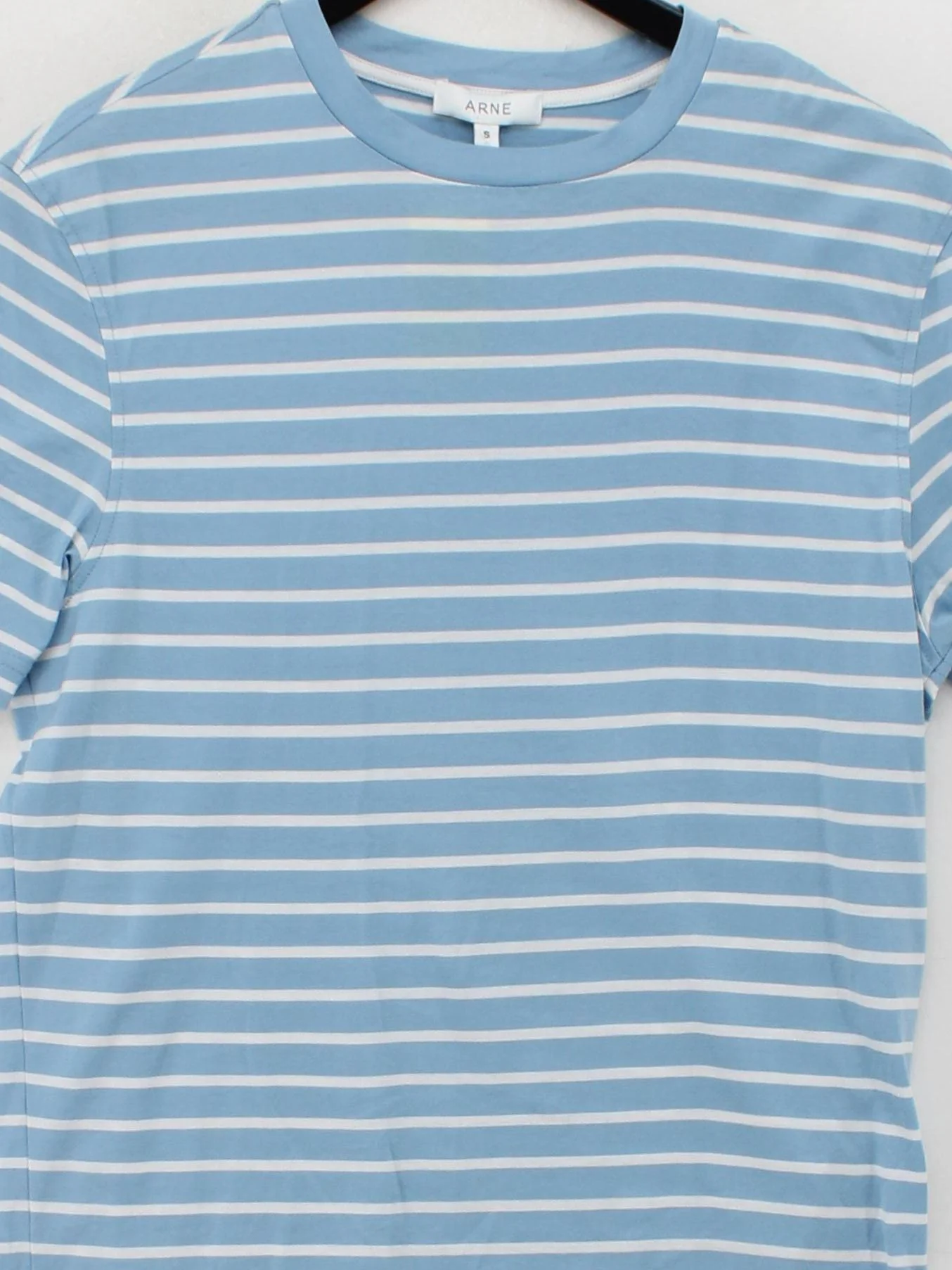 Arne Men's T-Shirt S Blue Striped 100% Other Basic - Image 3