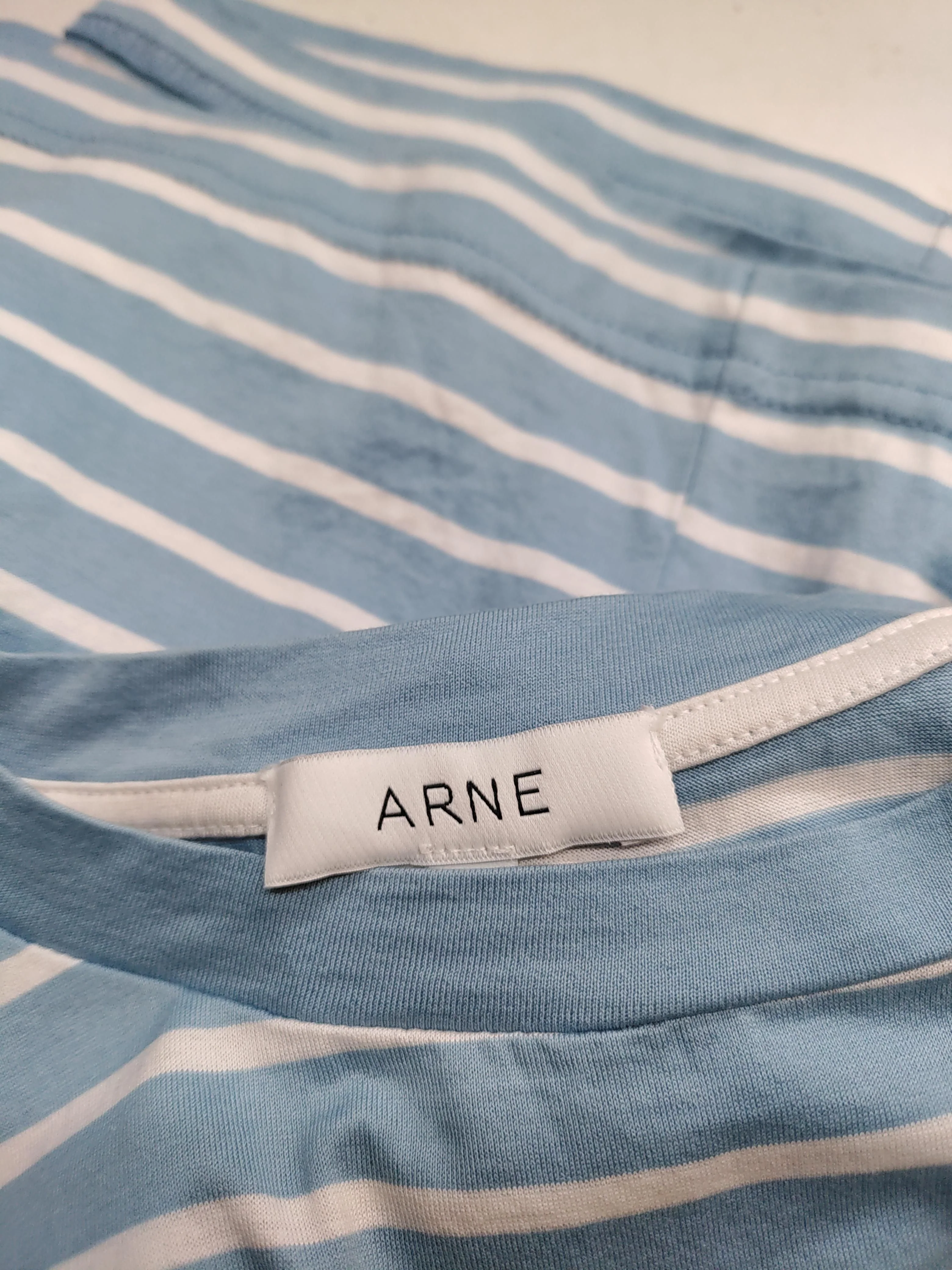 Arne Men's T-Shirt S Blue Striped 100% Other Basic - Image 5