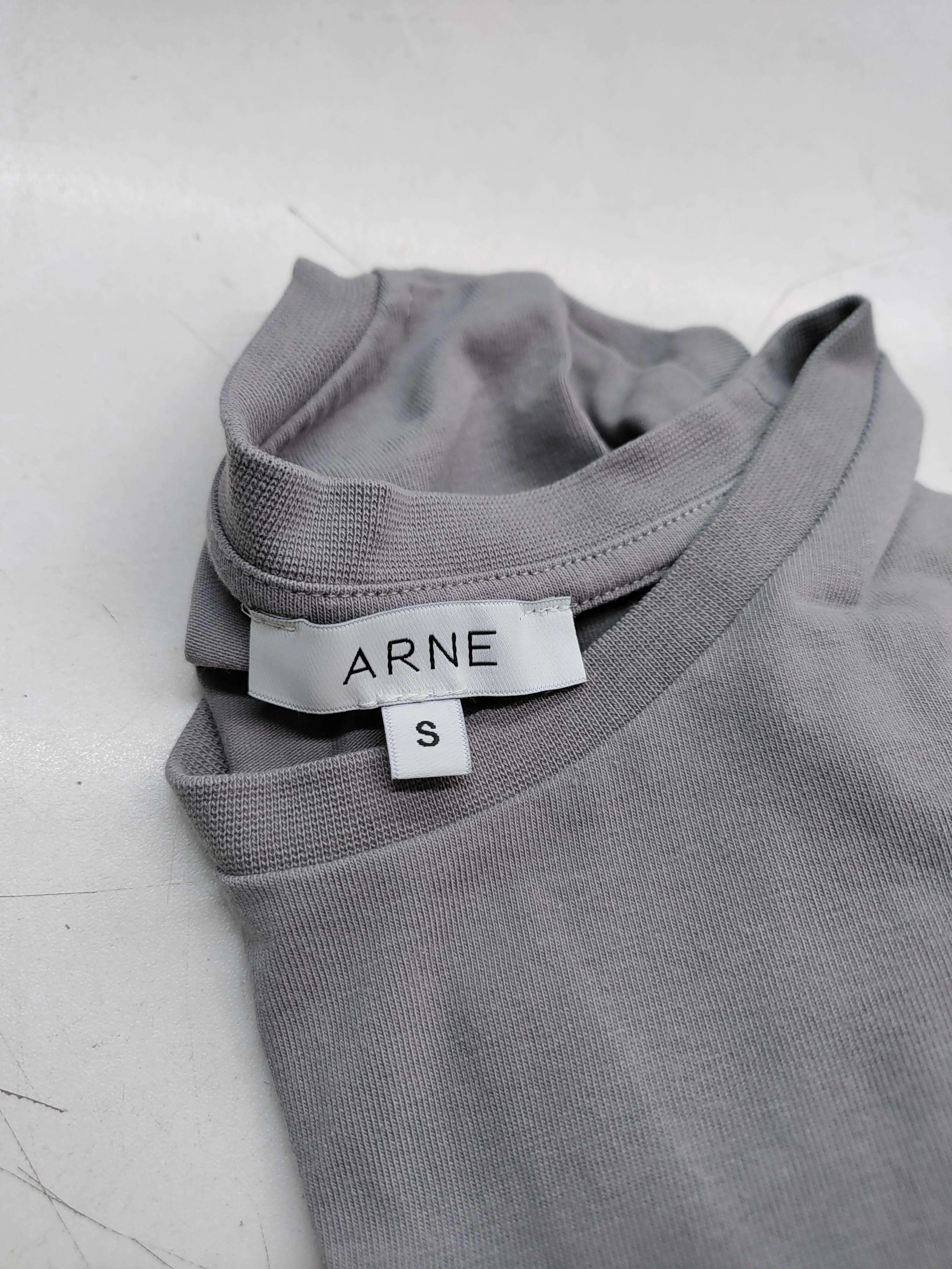 Arne Men's T-Shirt S Grey Cotton with Elastane Basic - Image 5