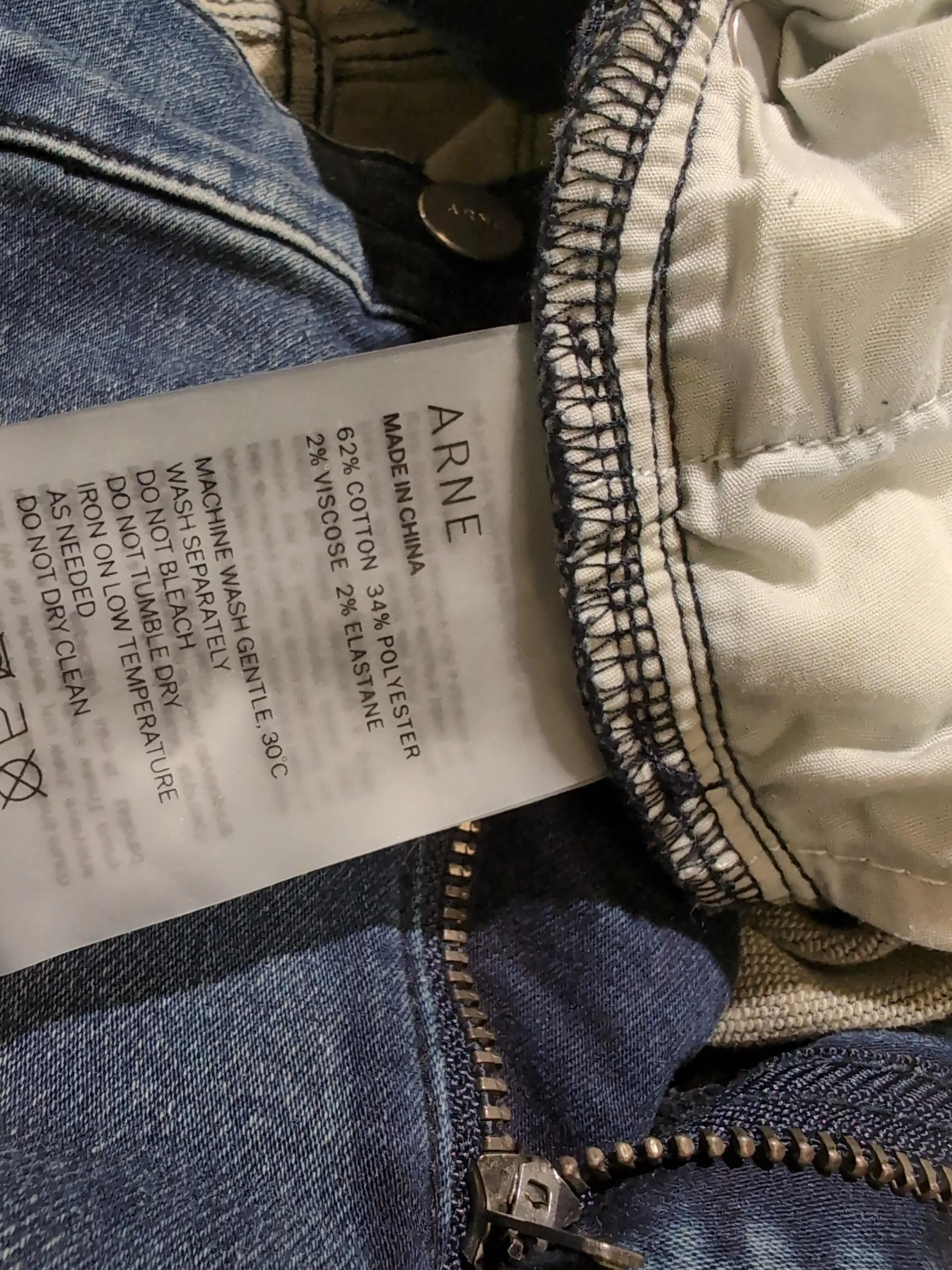 Arne Women's Jeans W 34 in Blue Cotton with Polyester, Viscose, Elastane Skinny - Image 6