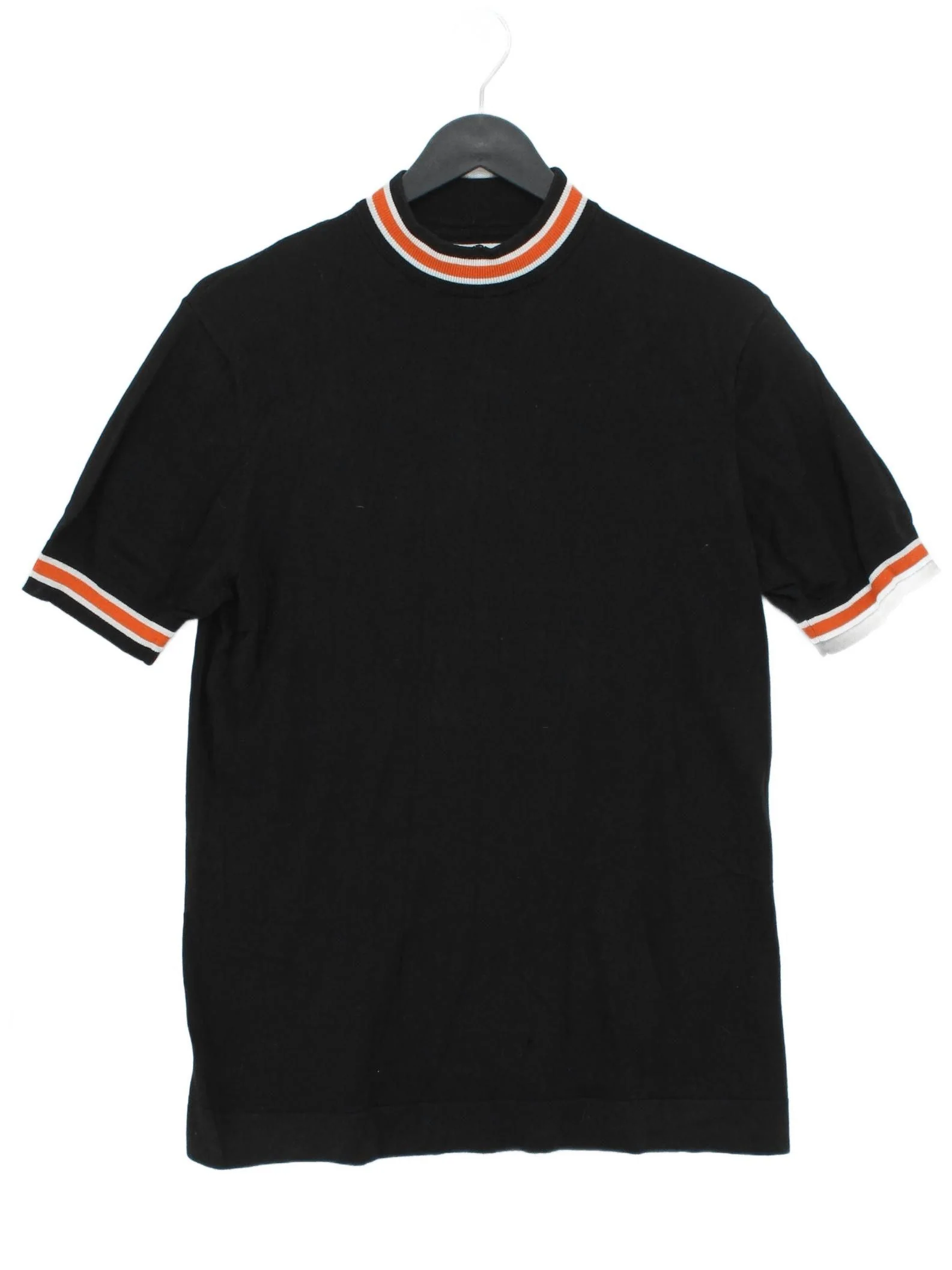 Art Gallery Men's T-Shirt M Black Striped Cotton with Lyocell Modal Basic
