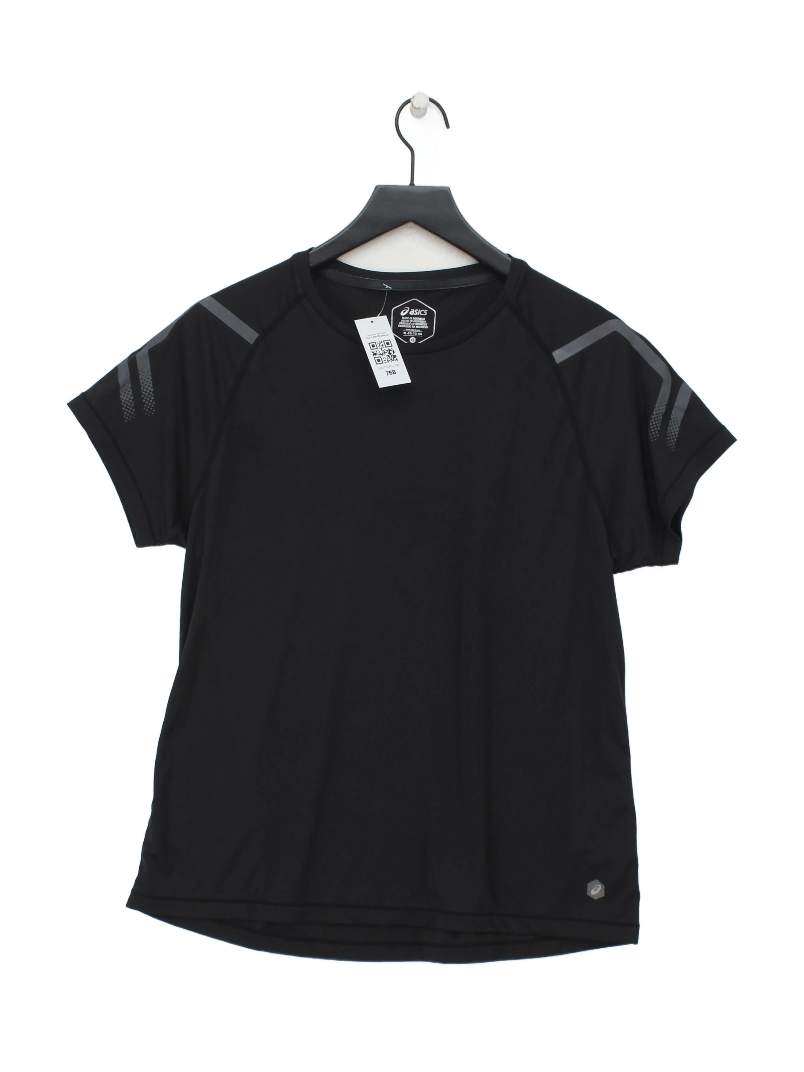 Asics Men's T-Shirt XL Black Graphic 100% Polyester Round Neck Basic