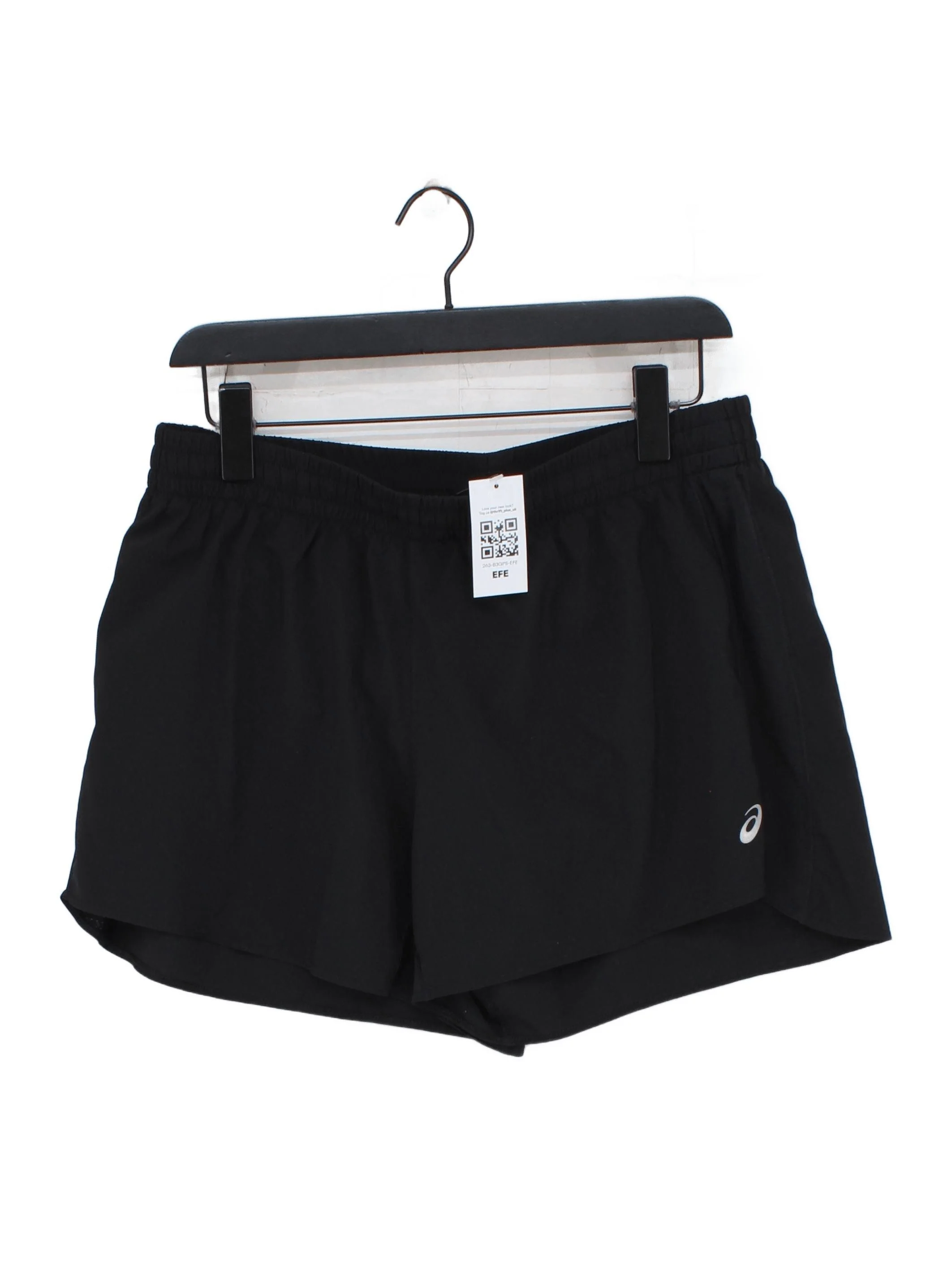 Asics Women's Shorts L Black Polyester with Spandex Sweat