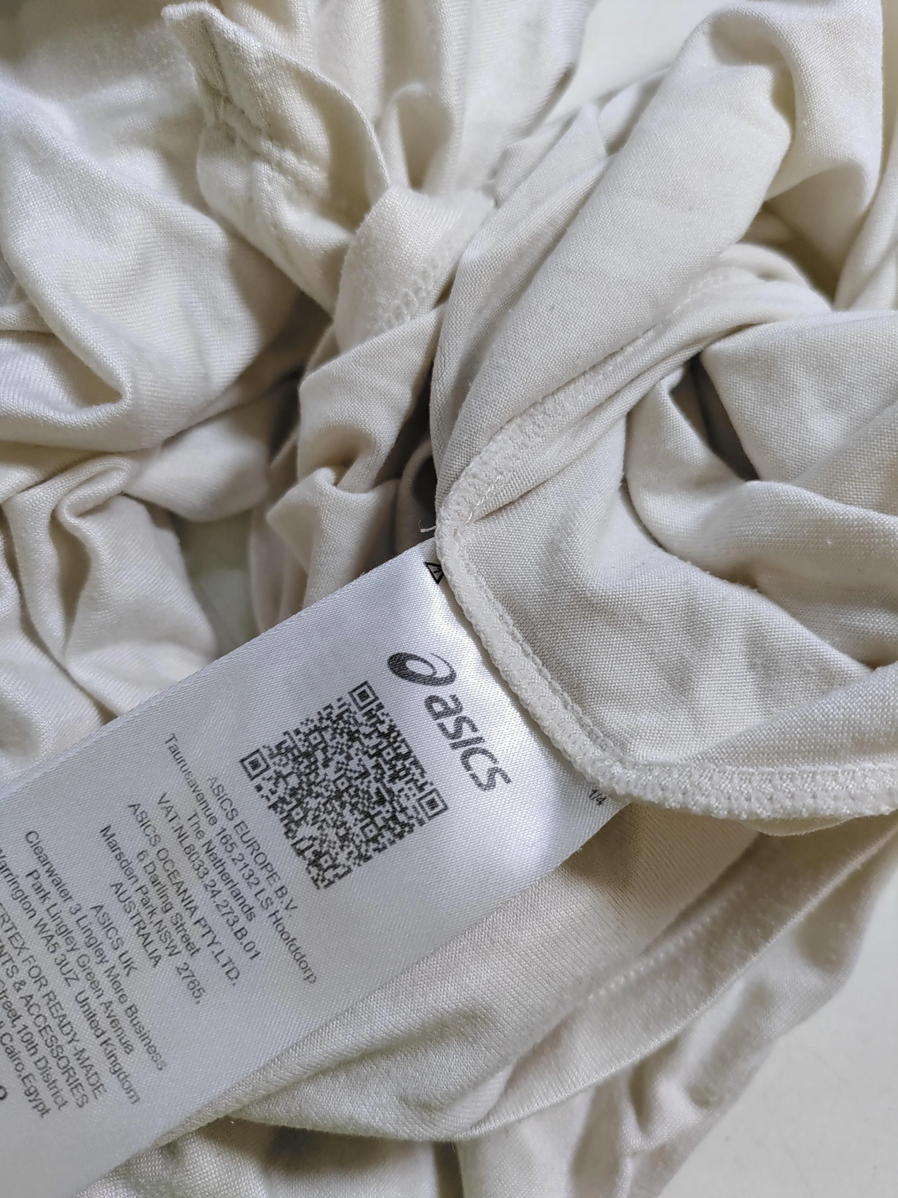 Asics Women's T-Shirt M Cream Polyester with Elastane Basic - Image 5