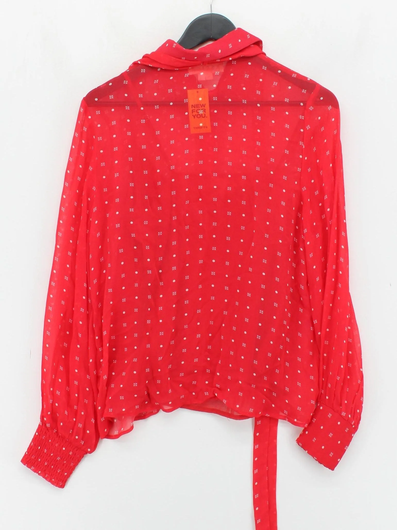 Aspiga Women's Blouse M Red 100% Cotton Long Sleeve Collared Basic - Image 2