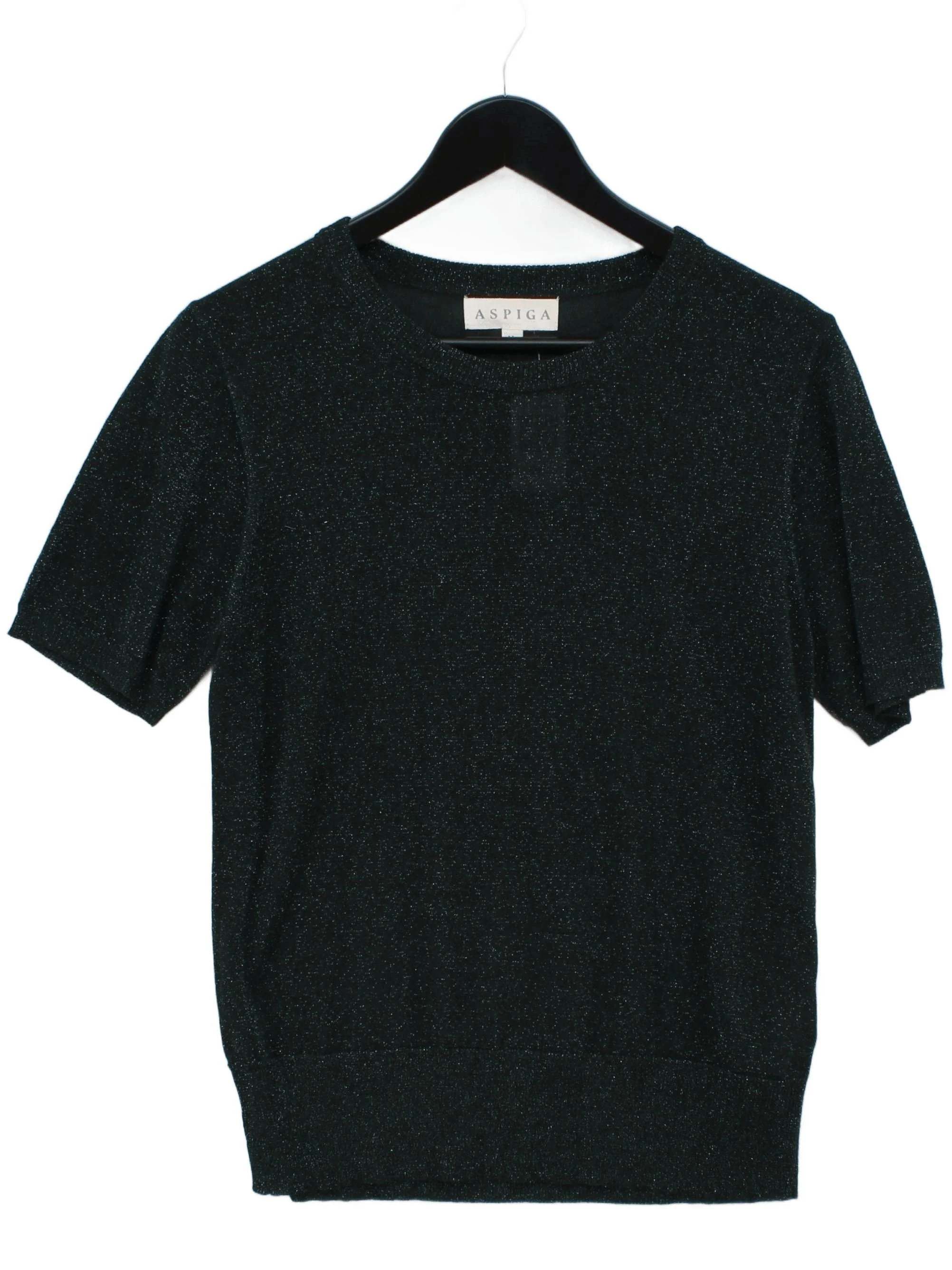 Aspiga Women's Top M Green Viscose with Other Short Sleeve Round Neck Basic