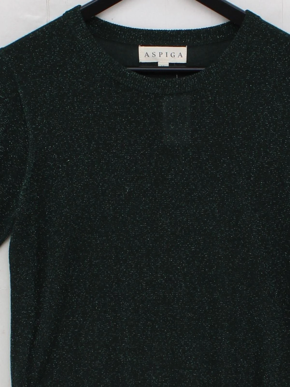 Aspiga Women's Top M Green Viscose with Other Short Sleeve Round Neck Basic - Image 3