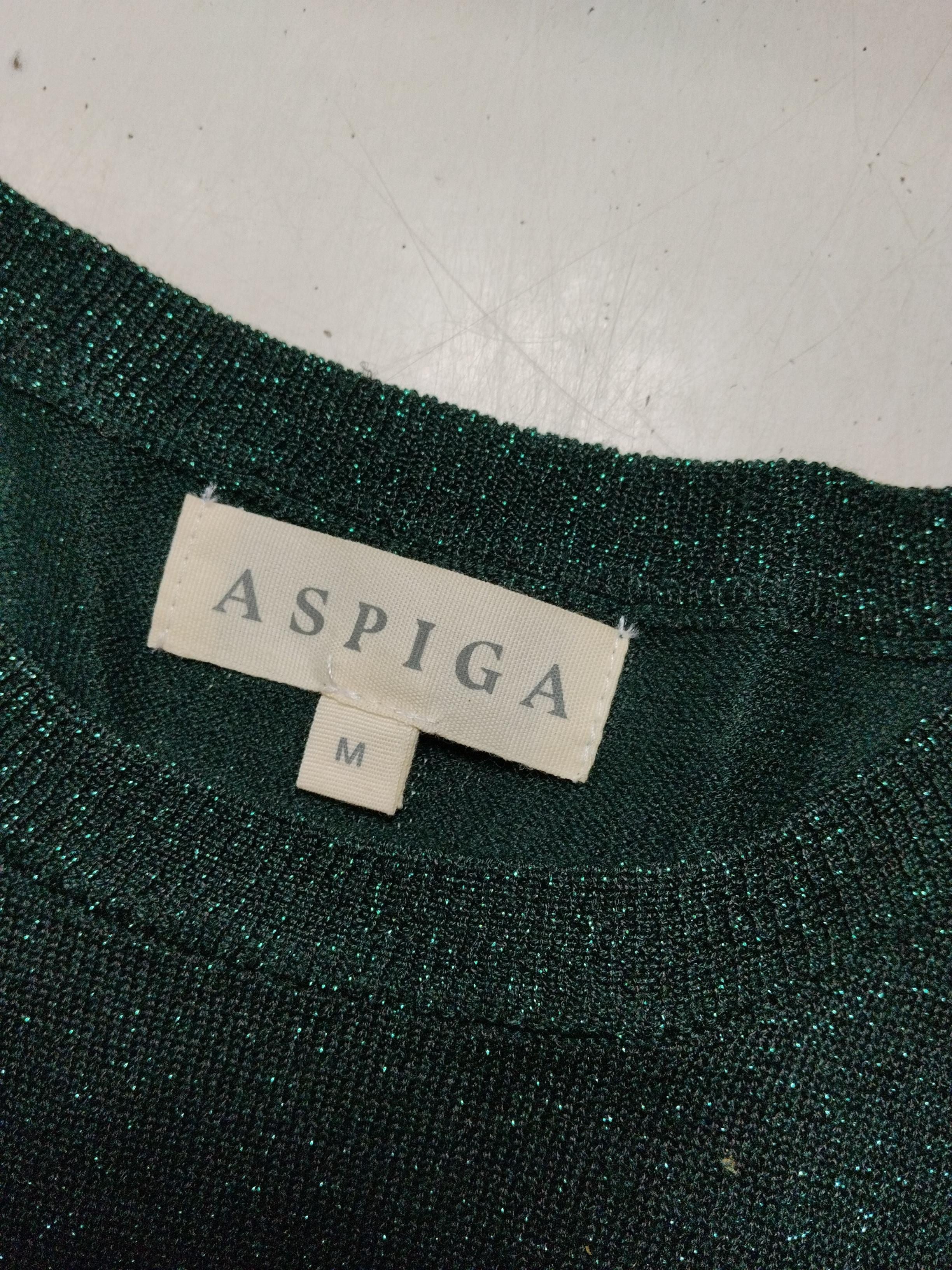 Aspiga Women's Top M Green Viscose with Other Short Sleeve Round Neck Basic - Image 5