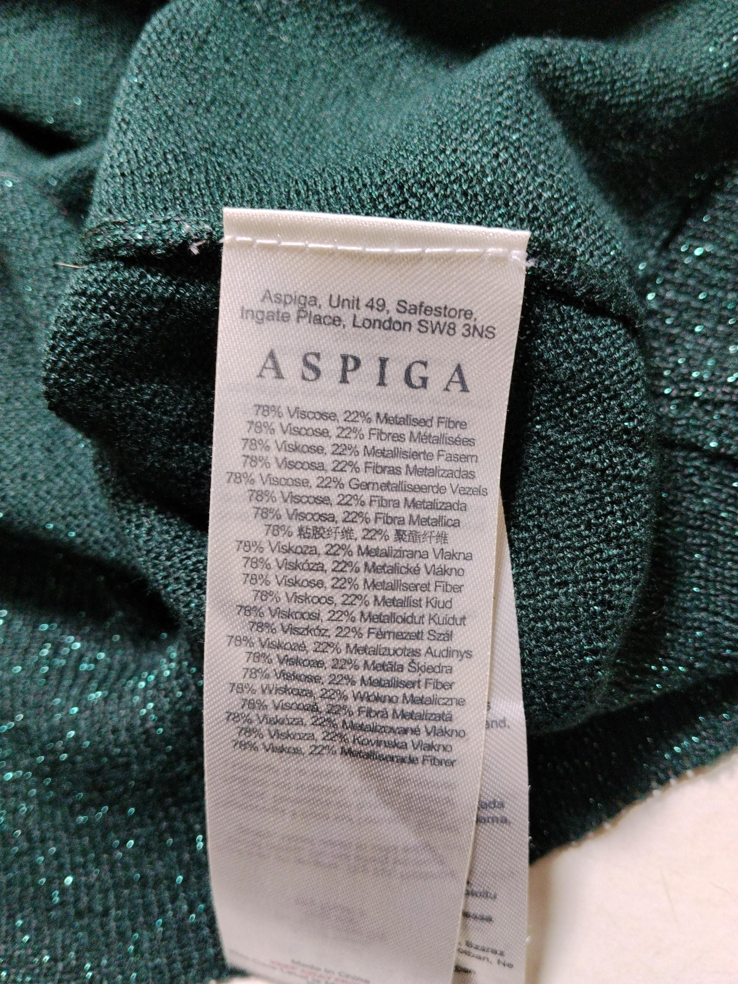 Aspiga Women's Top M Green Viscose with Other Short Sleeve Round Neck Basic - Image 6
