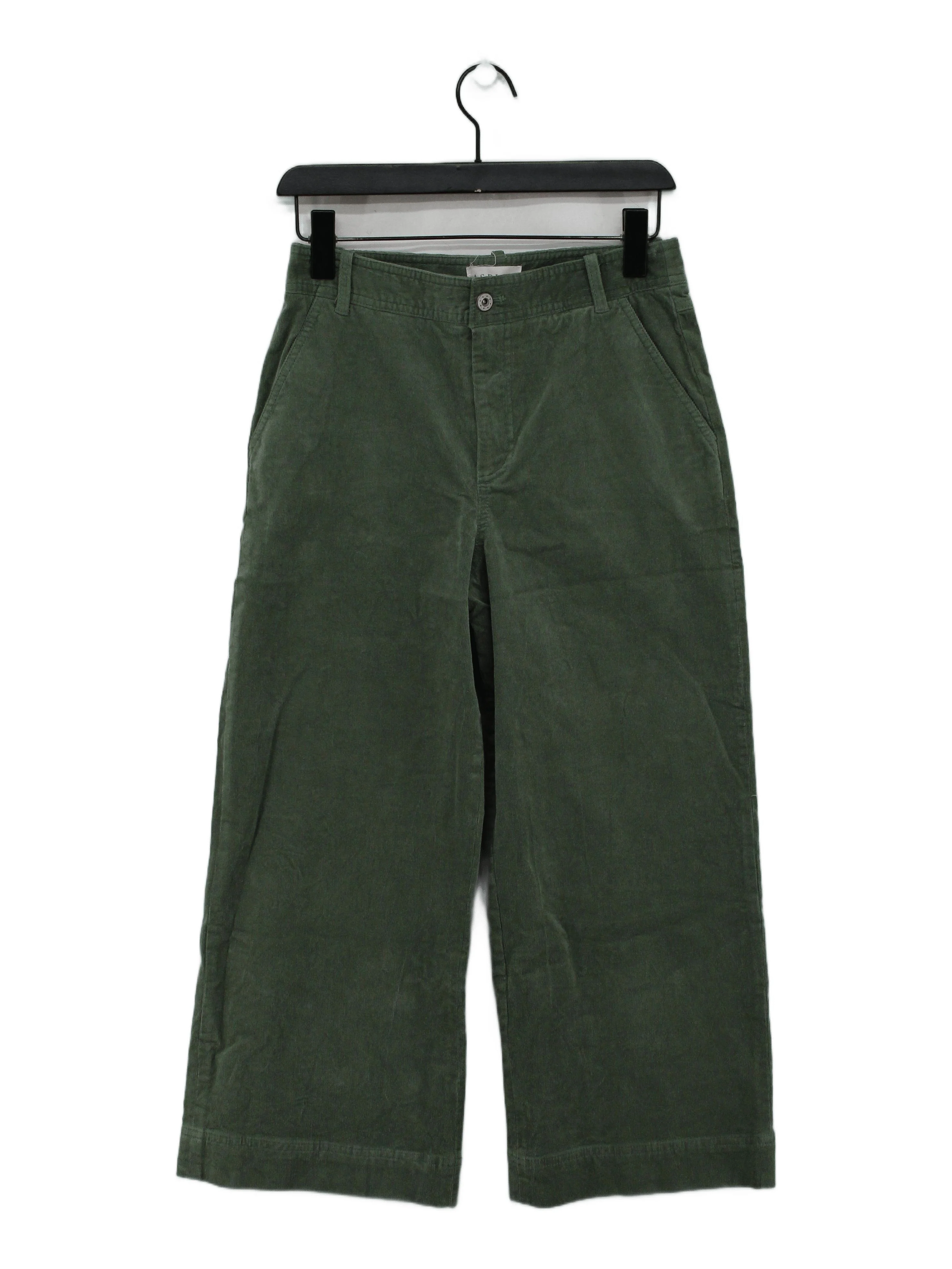 Aspiga Women's Trousers S Green Cotton with Elastane Wide-Leg Cropped