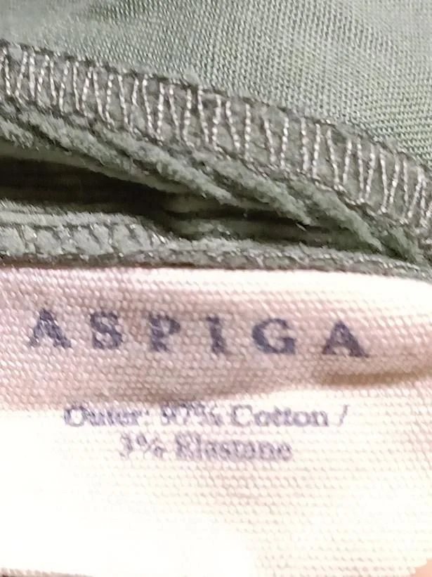 Aspiga Women's Trousers S Green Cotton with Elastane Wide-Leg Cropped - Image 6
