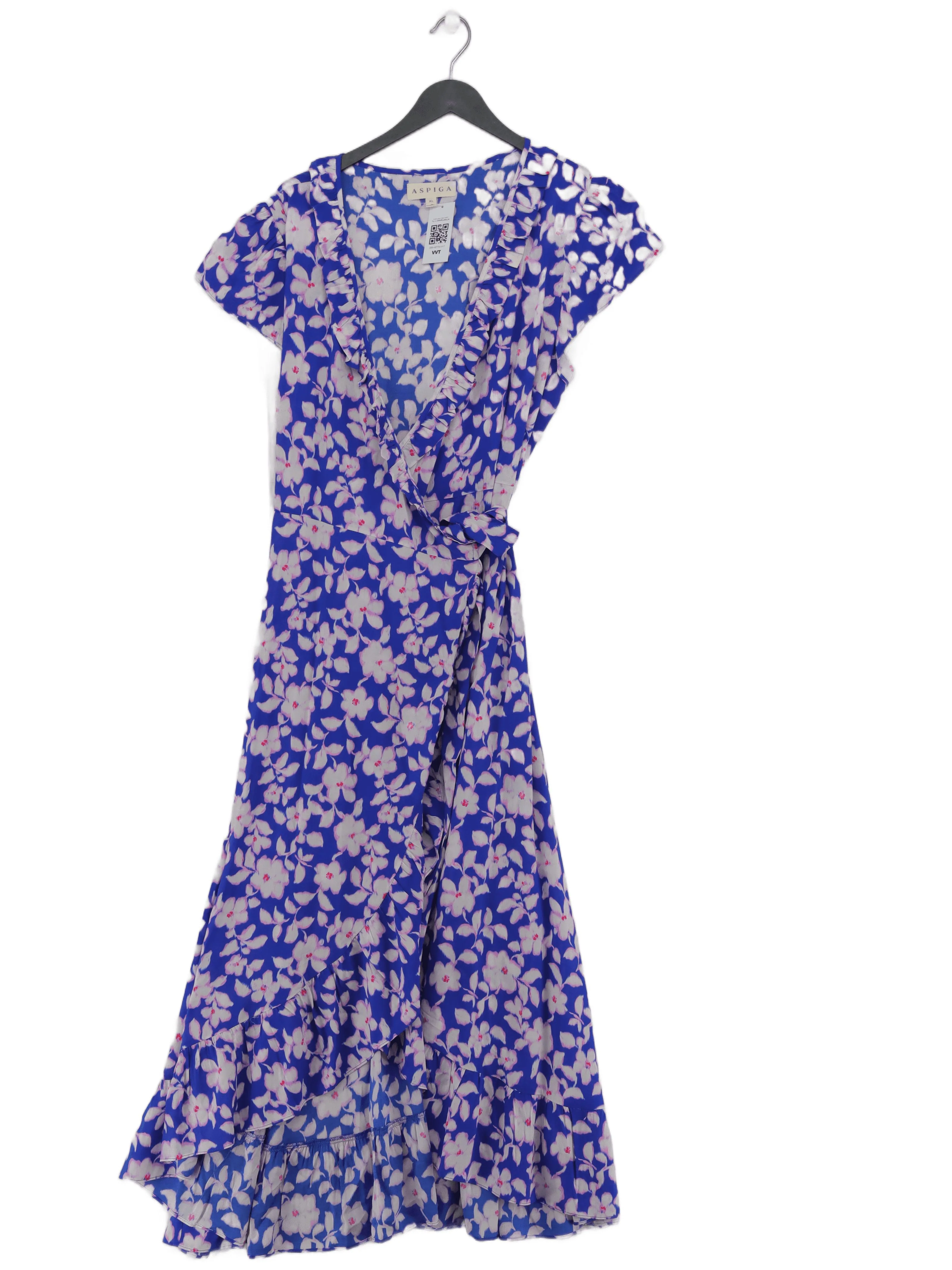 Aspiga Wrap Midi Dress UK16 in Blue