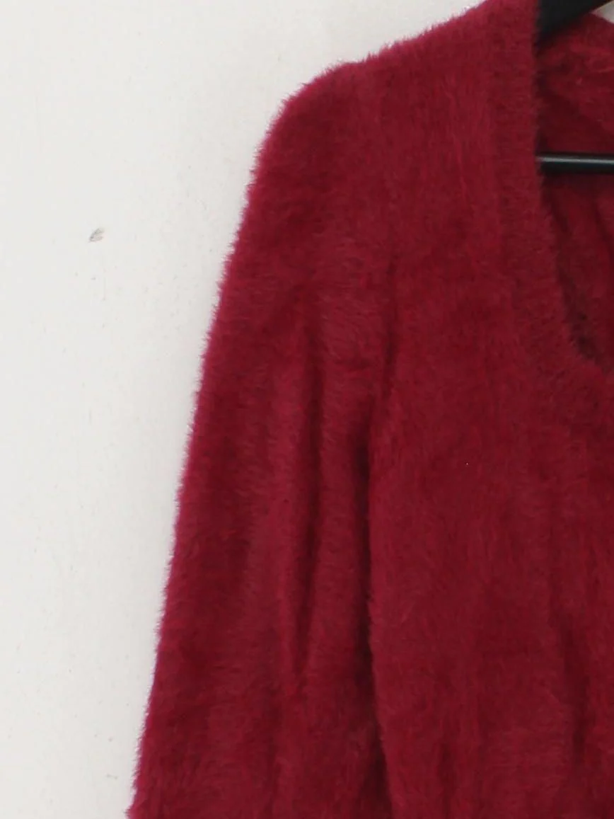 ASTR Women's Jumper S Red 100% Nylon Square Neck Pullover - Image 4