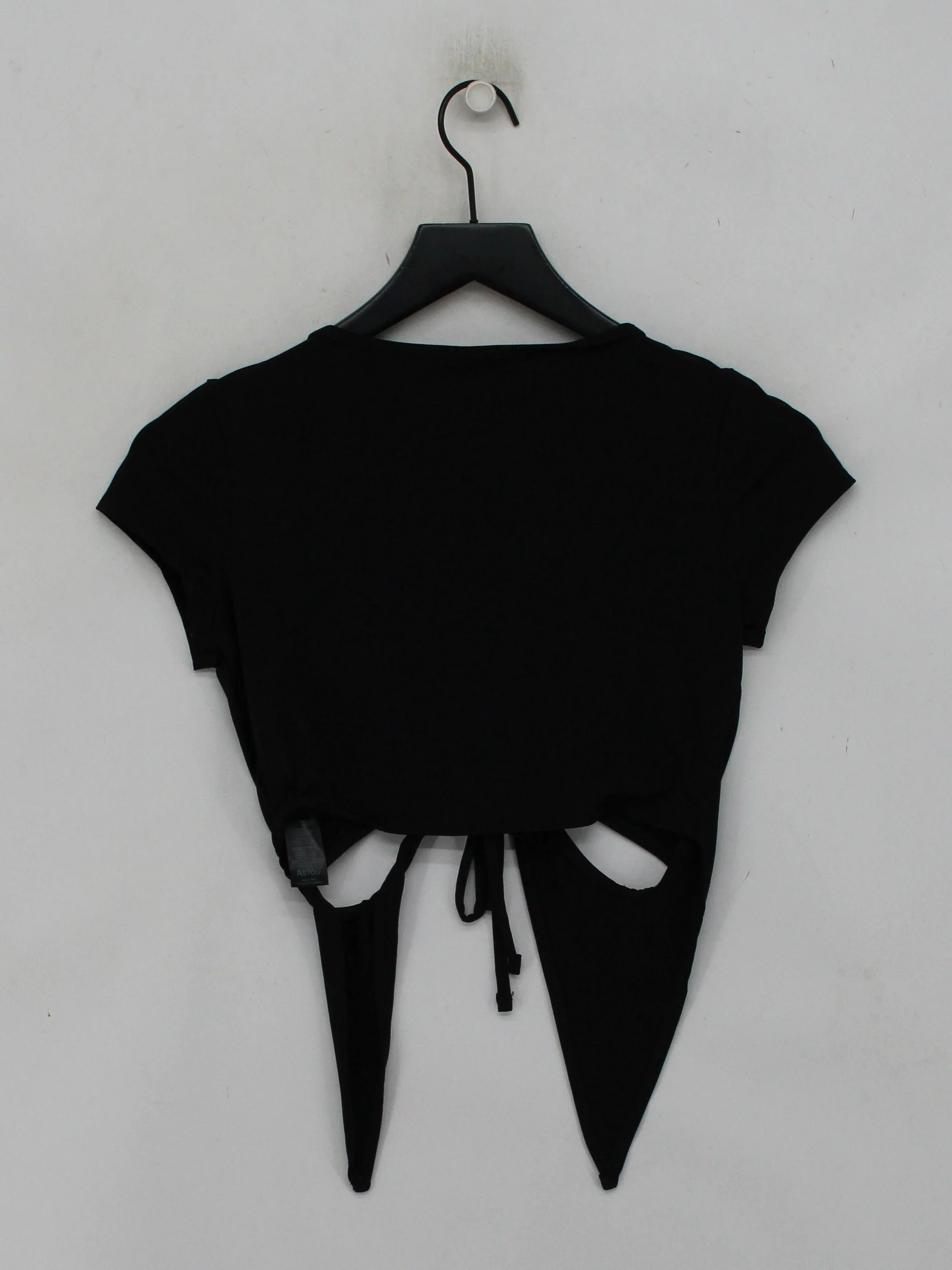 AsYou Women's Top UK 10 Black Polyester with Elastane Cropped - Image 2