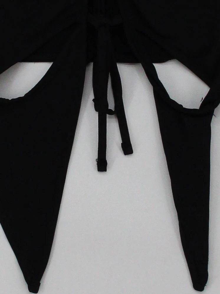 AsYou Women's Top UK 10 Black Polyester with Elastane Cropped - Image 4
