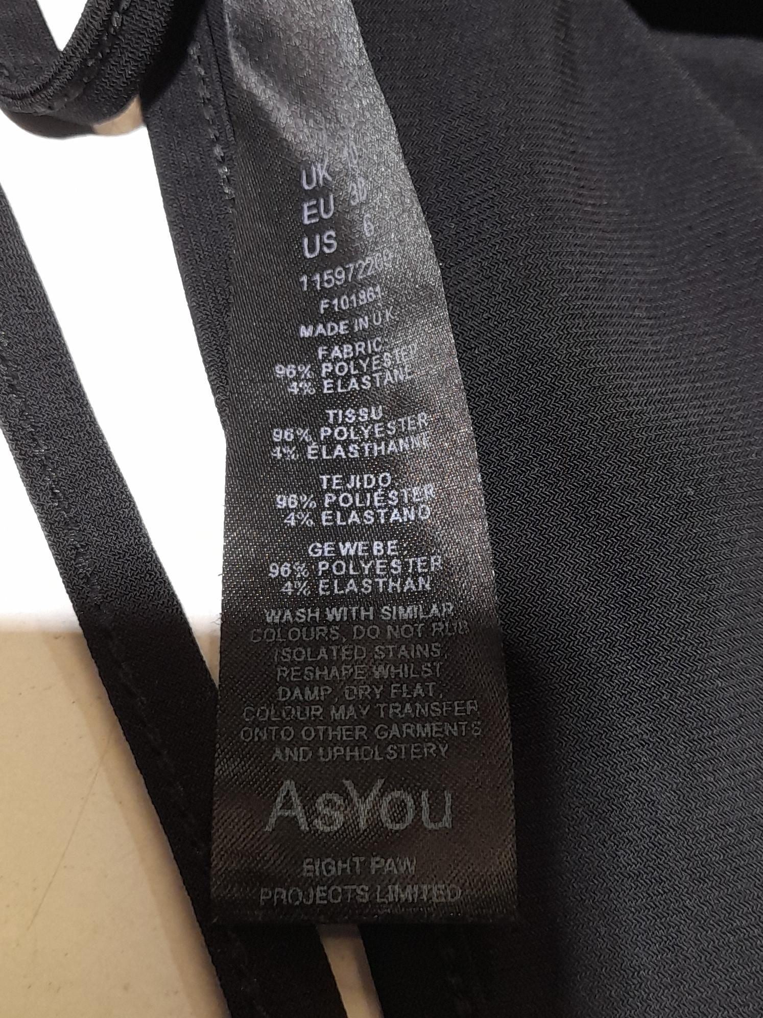 AsYou Women's Top UK 10 Black Polyester with Elastane Cropped - Image 5