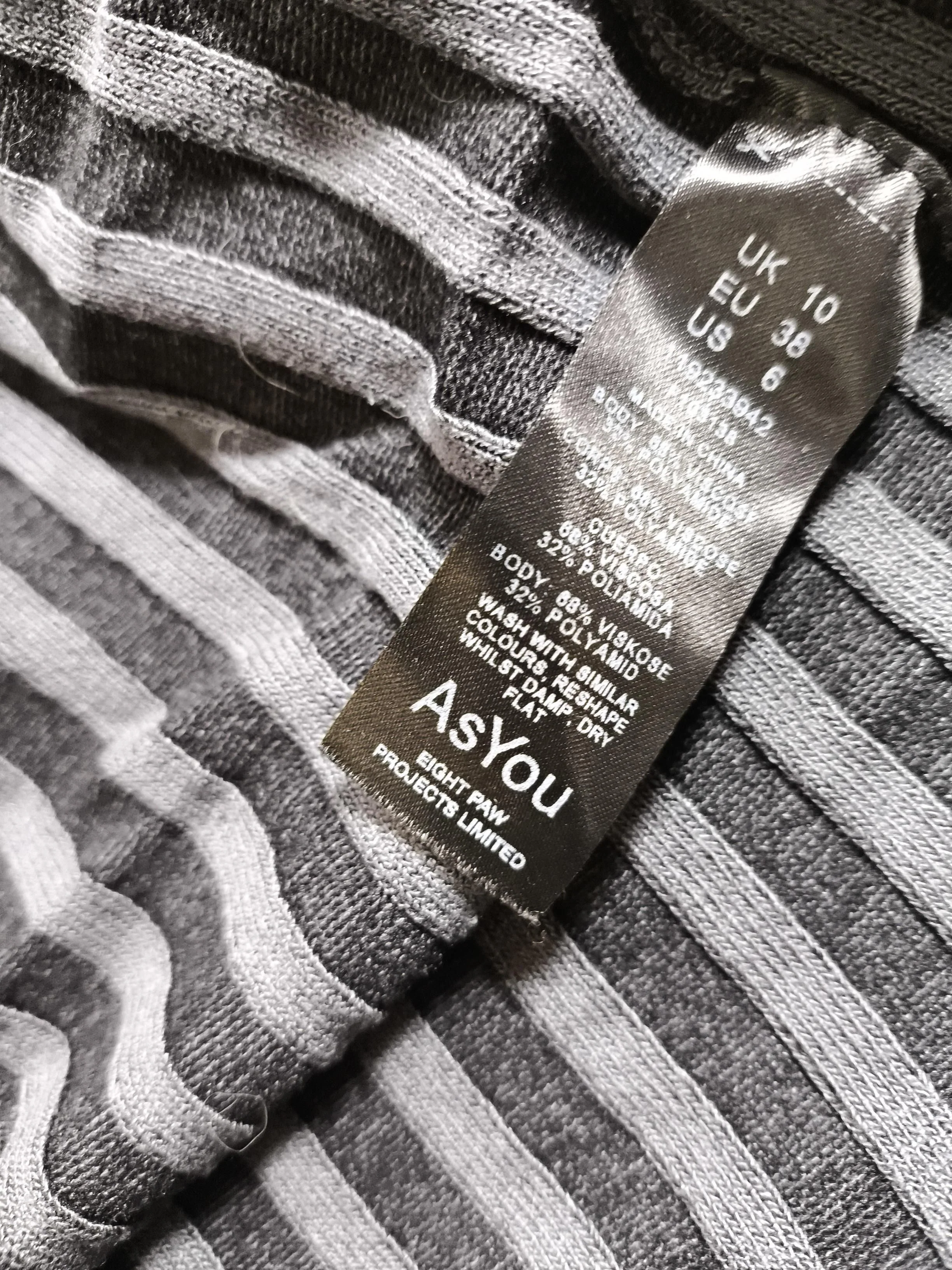 AsYou Women's Top UK 10 Grey Viscose with Polyamide Basic - Image 5