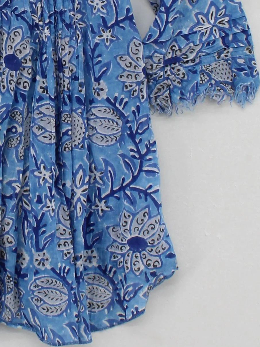 At Last.. Women's Blouse UK 10 Multi Floral 100% Other 3/4 Sleeve V-Neck Basic - Image 4