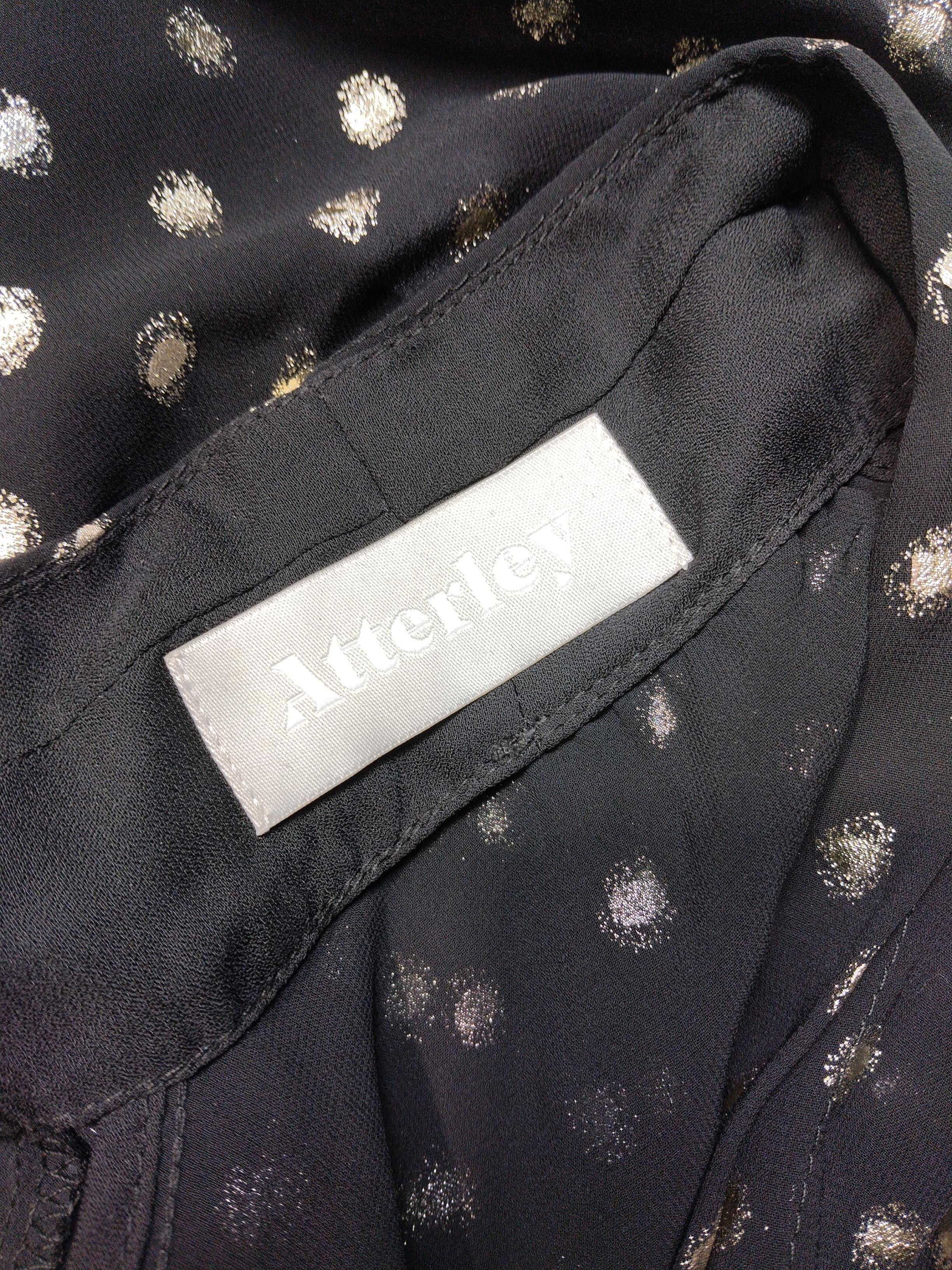 Atterley Women's Top M Black Polkadot 100% Polyester Long Sleeve V-Neck Basic - Image 5