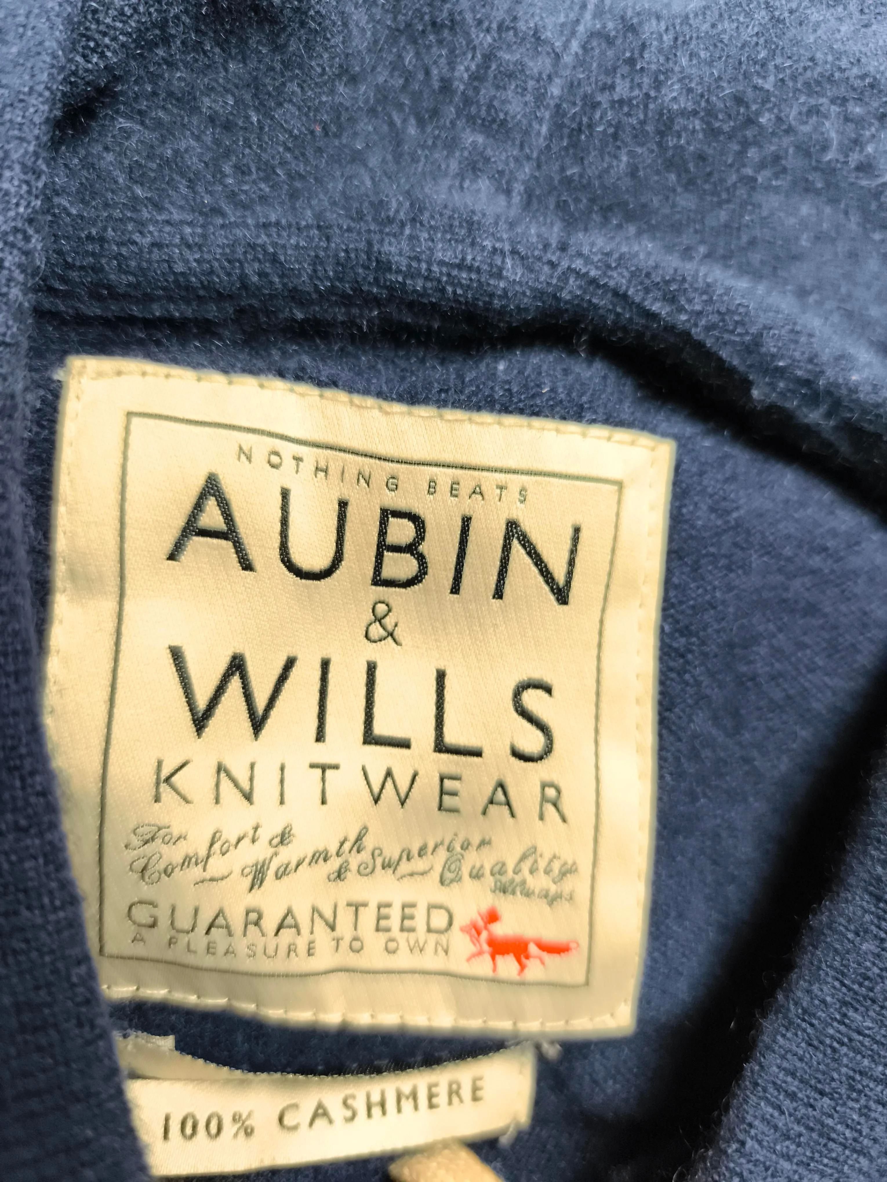Aubin & Wills Men's Hoodie L Blue 100% Cashmere Pullover - Image 6