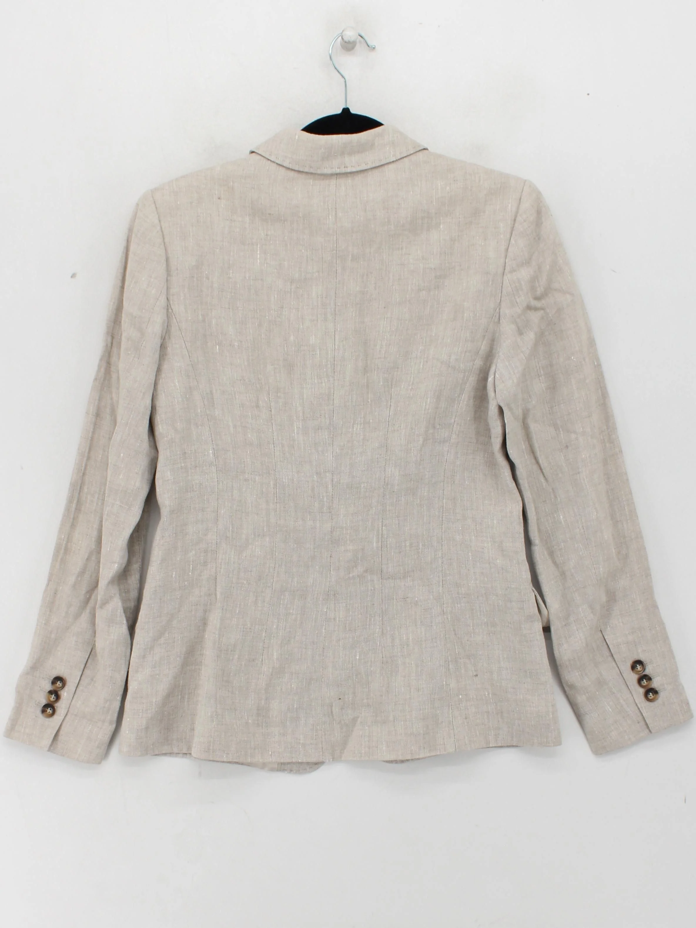Austin Reed Women's Blazer UK 10 Cream Linen with Viscose Overcoat - Image 2
