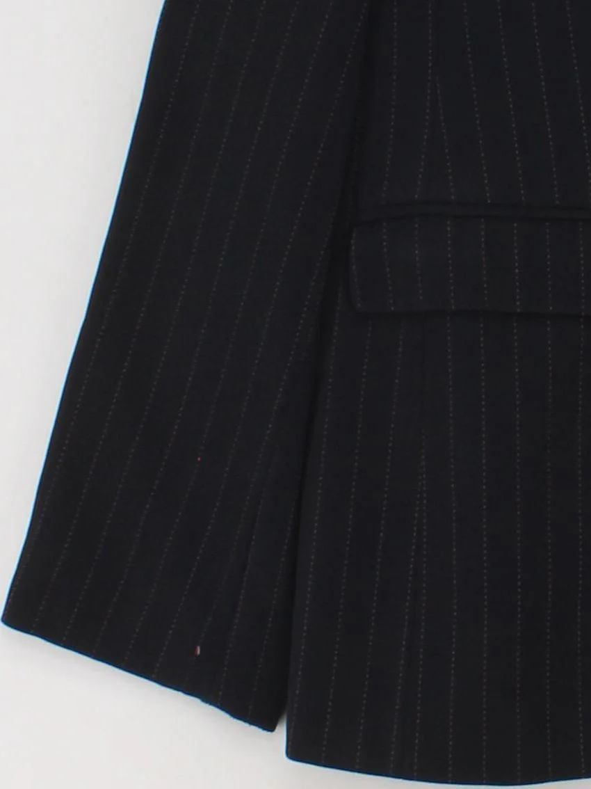 Austin Reed Women's Blazer UK 14 Black Striped Wool with Viscose Overcoat - Image 4