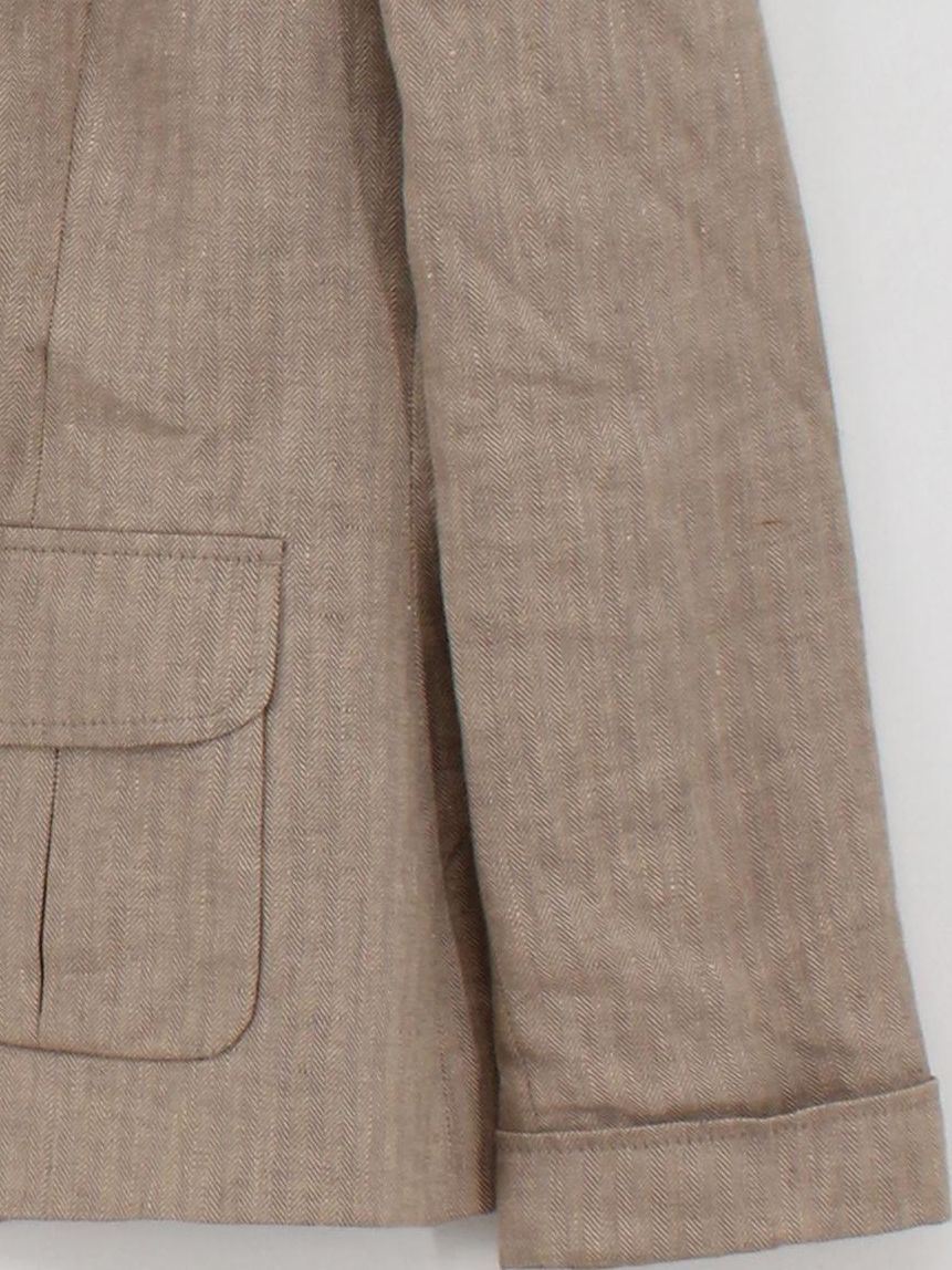 Austin Reed Women's Blazer UK 16 Tan Linen with Acetate Overcoat - Image 4