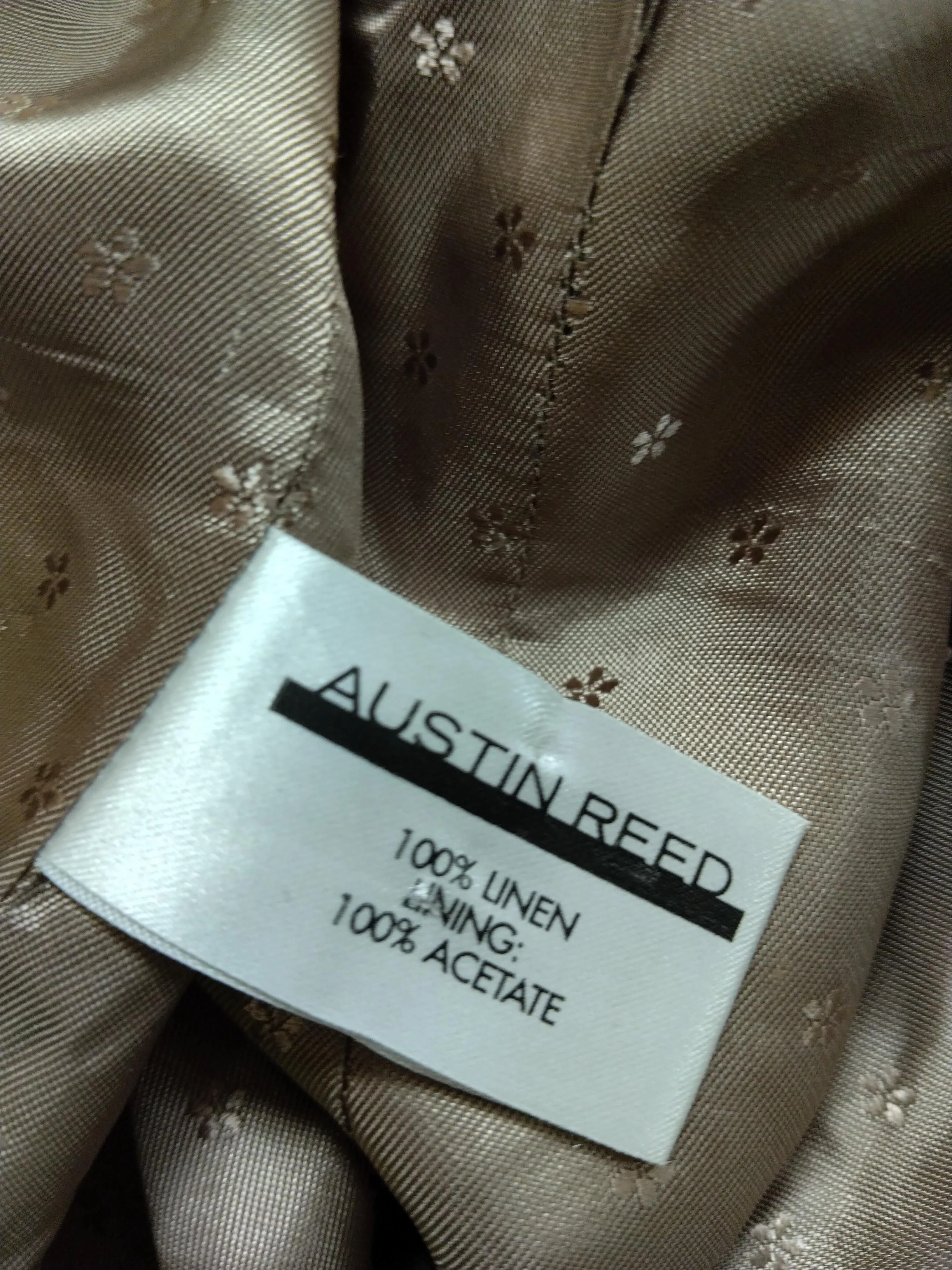 Austin Reed Women's Blazer UK 16 Tan Linen with Acetate Overcoat - Image 7