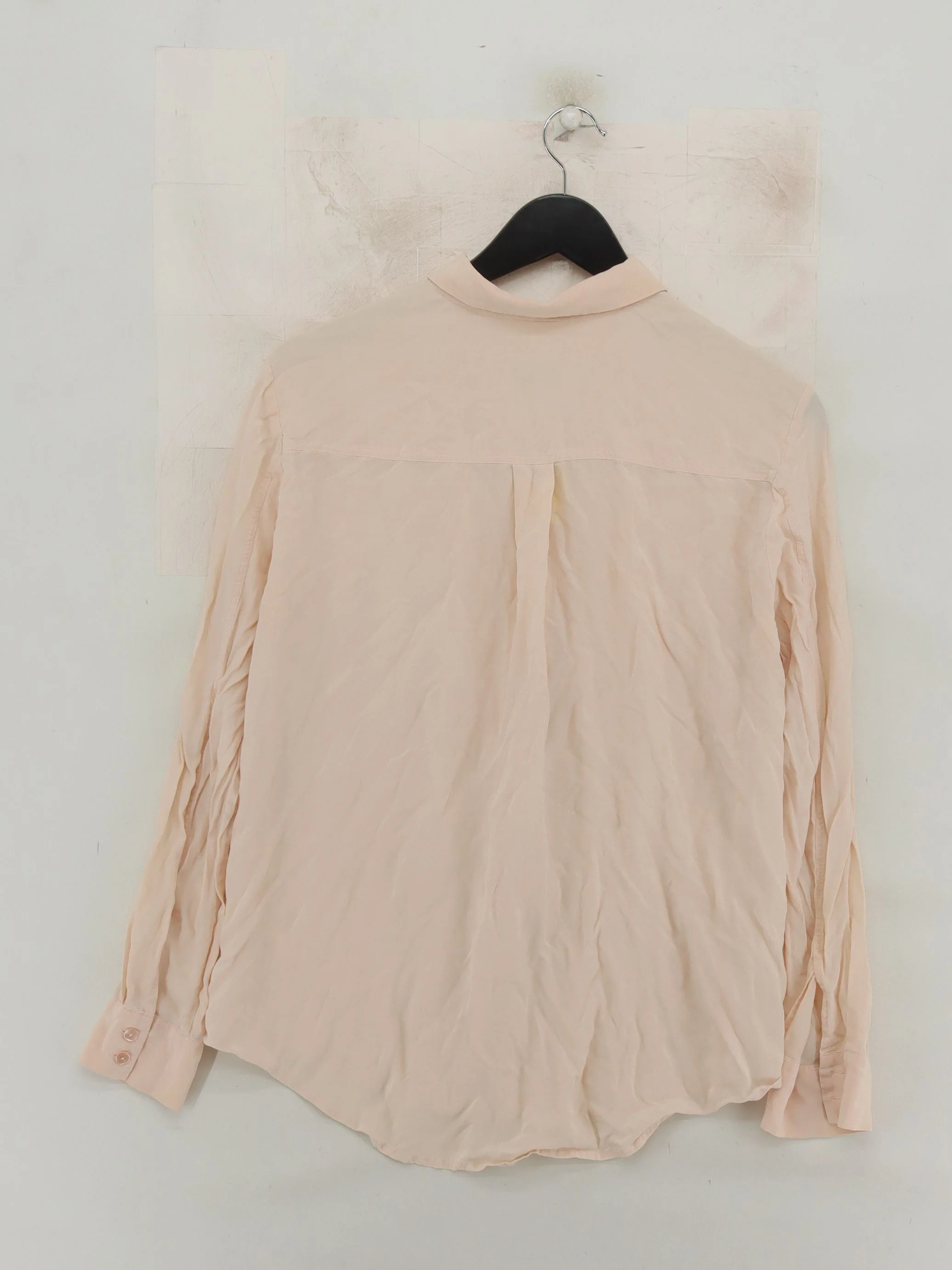 Austin Reed Women's Shirt UK 16 Cream 100% Silk Long Sleeve Collared Basic - Image 2