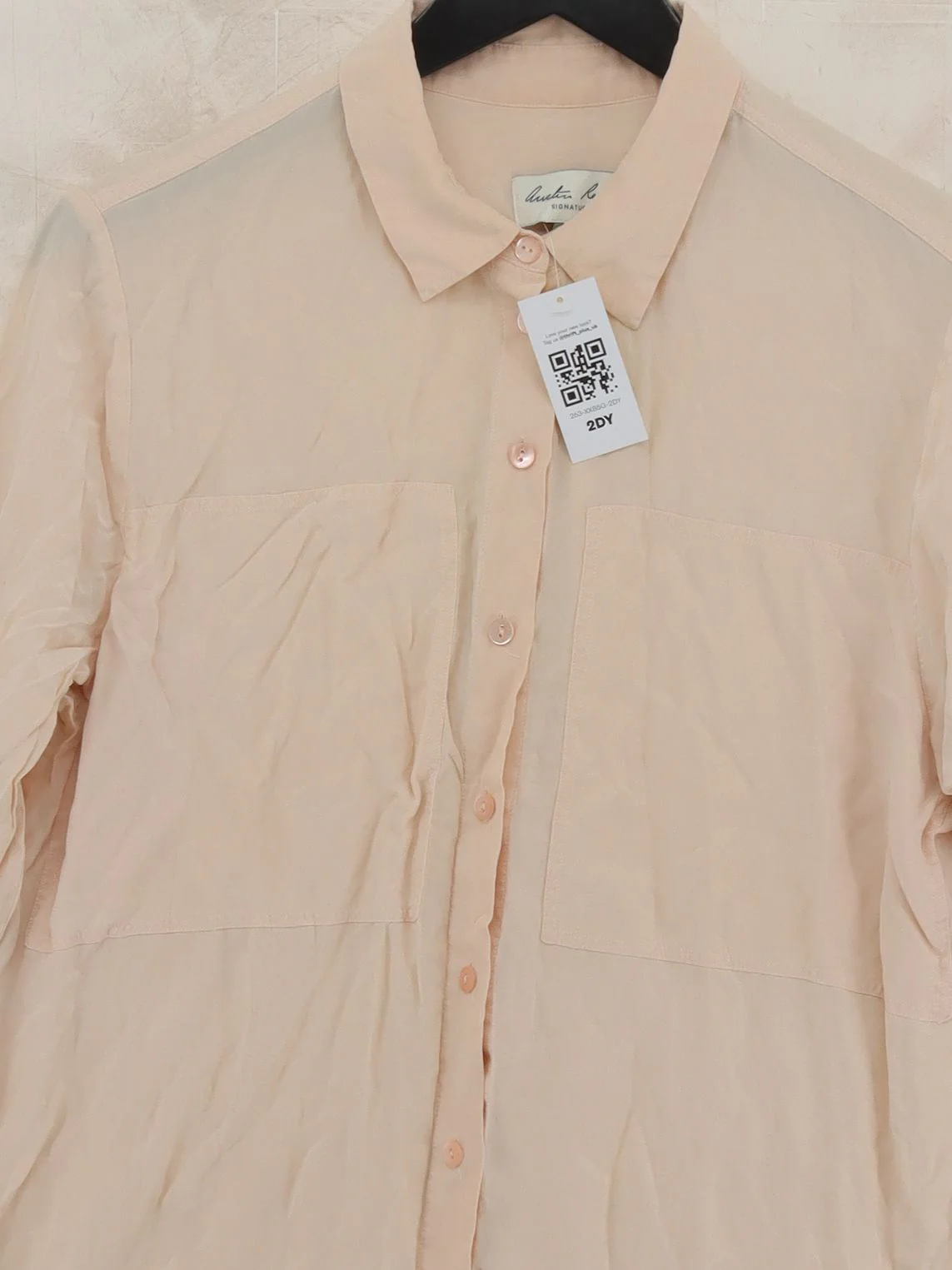 Austin Reed Women's Shirt UK 16 Cream 100% Silk Long Sleeve Collared Basic - Image 3