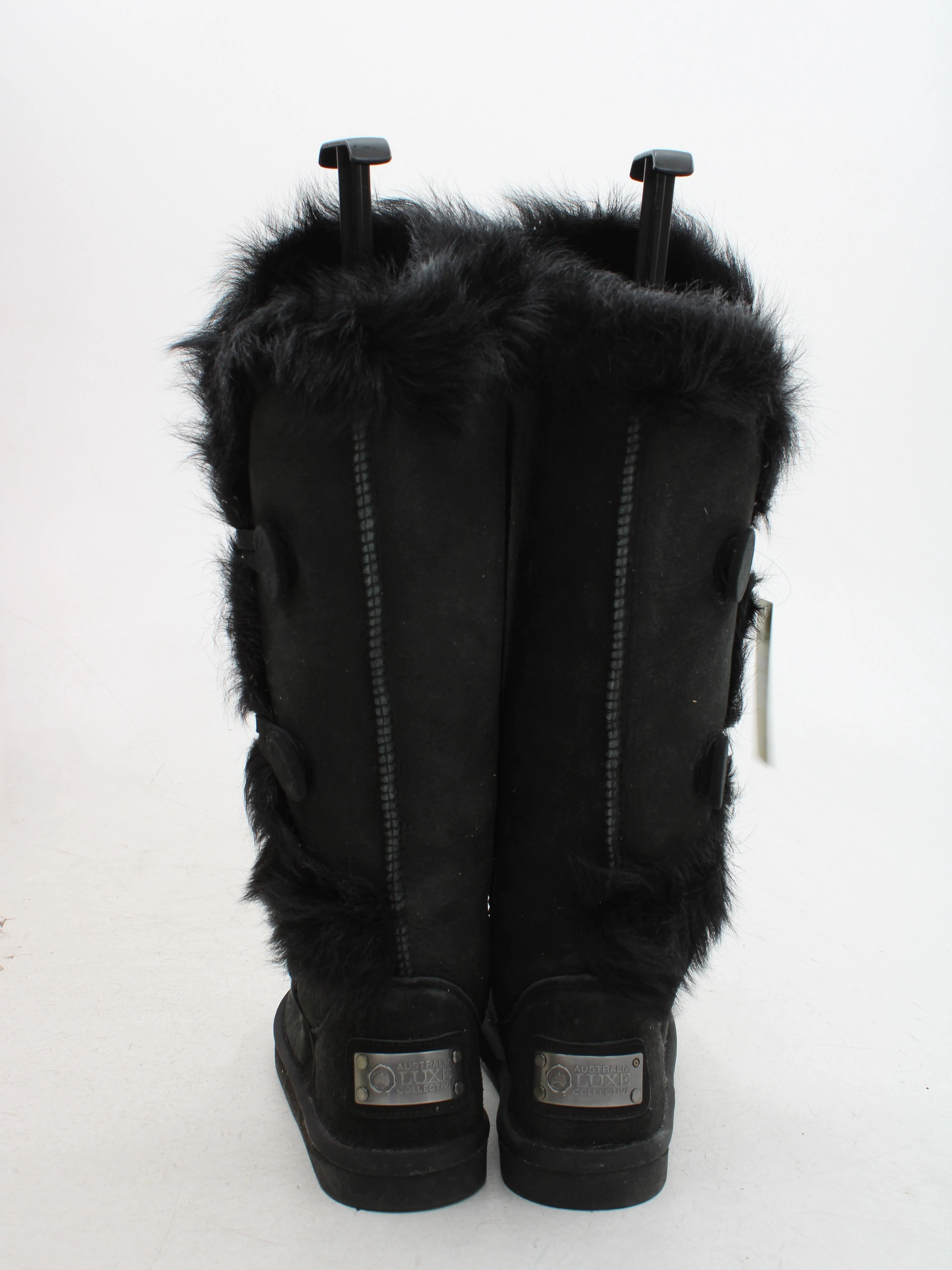 Australia Luxe Collective Women's Boots UK 6 Black Suede with Faux Fur Platform - Image 3