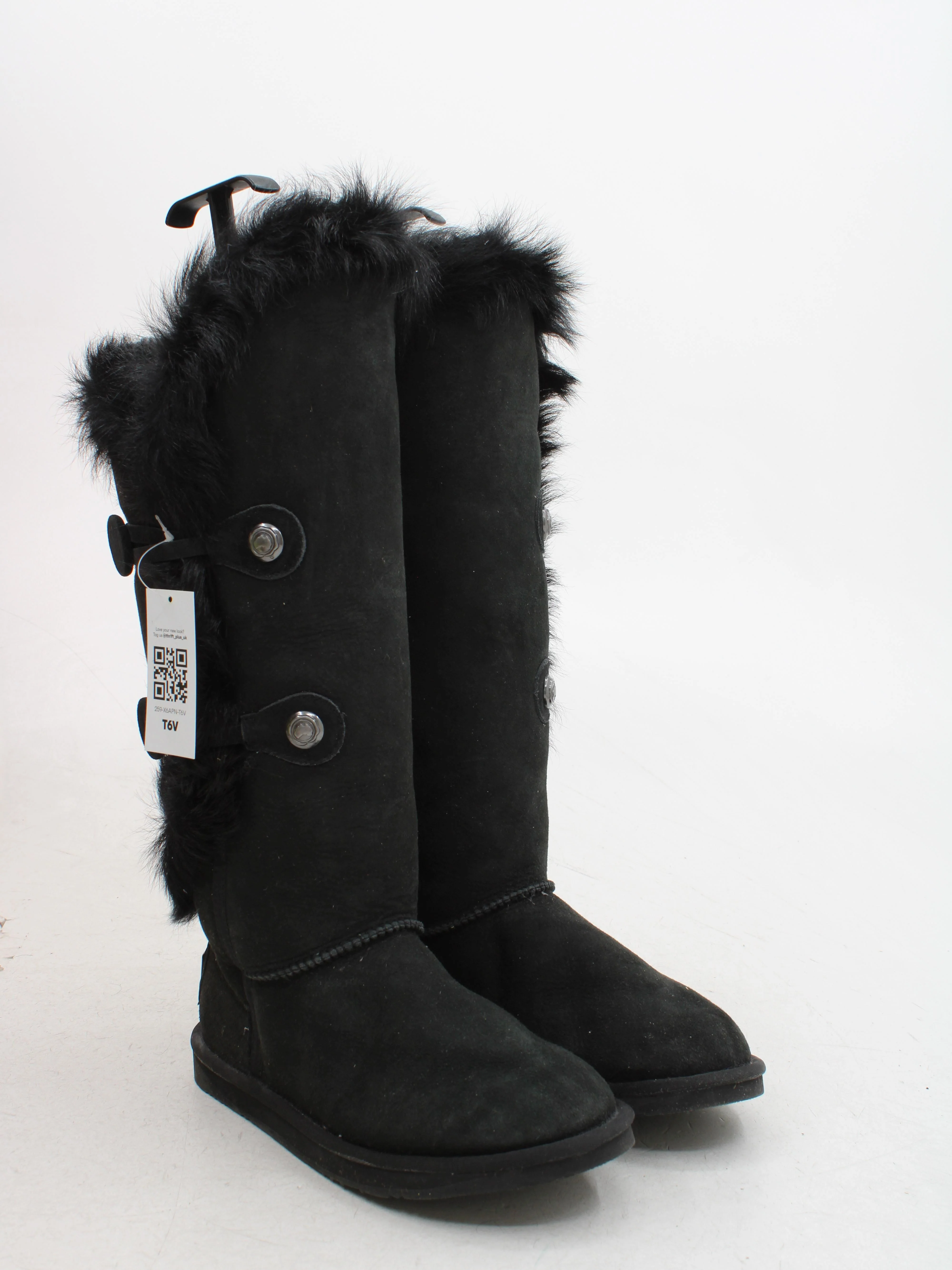 Australia Luxe Collective Women's Boots UK 6 Black Suede with Faux Fur Platform - Image 4