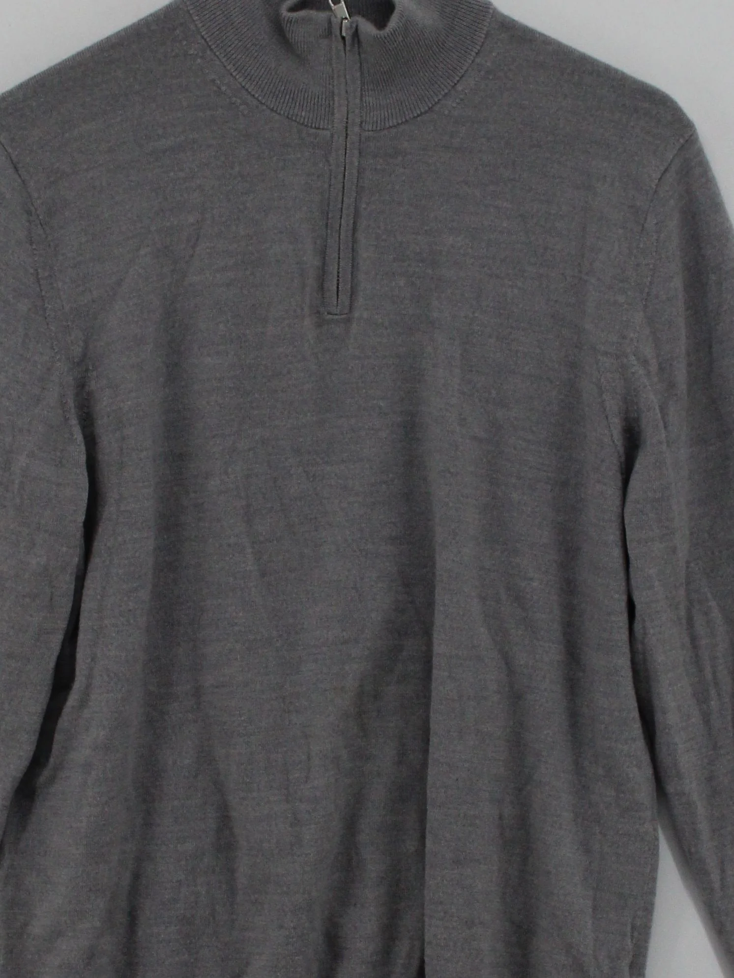 Autograph Men's Jumper L Grey 100% Wool Mock Neck Pullover - Image 3