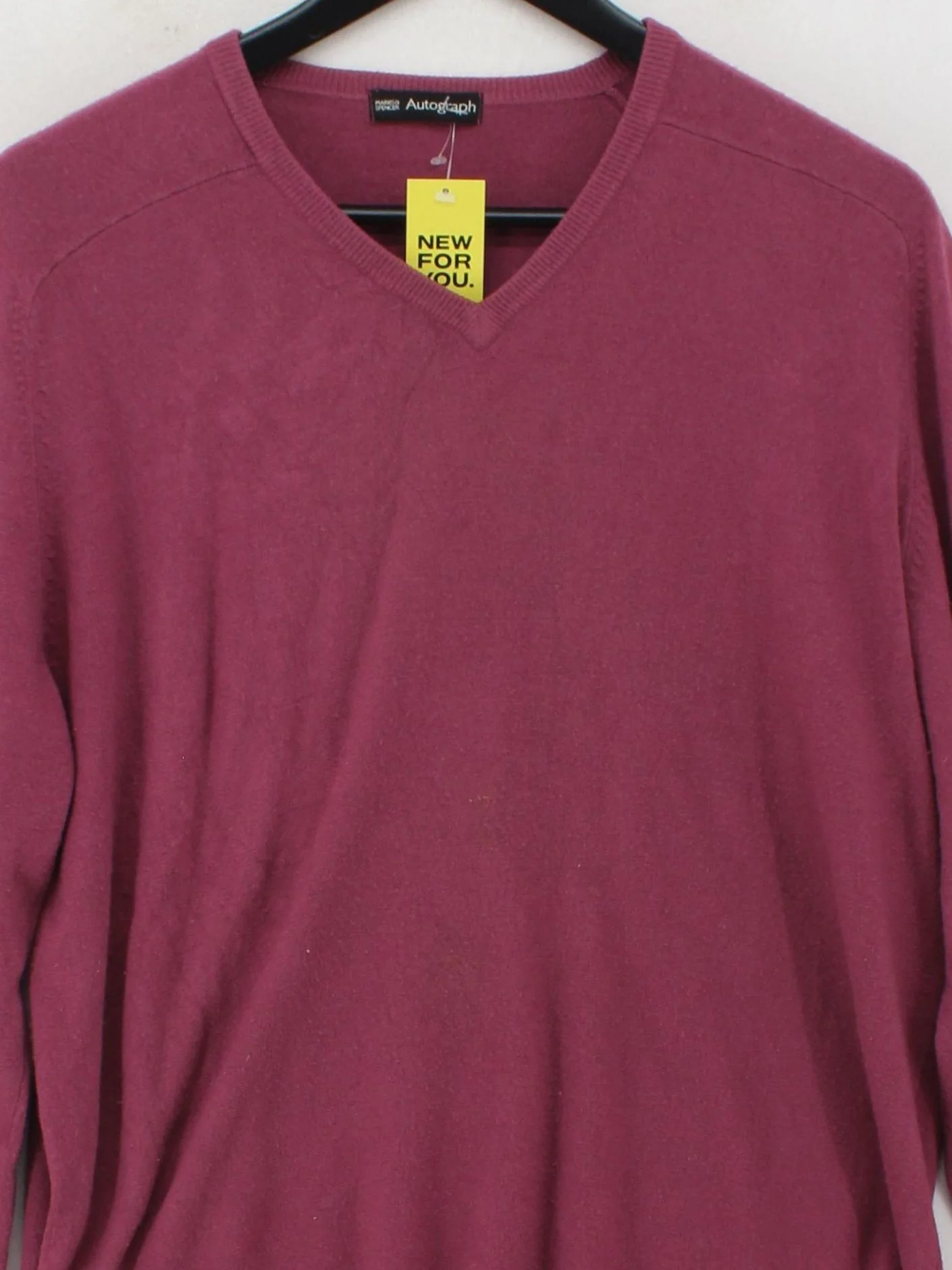 Autograph Men's Jumper L Red 100% Acrylic V-Neck Pullover - Image 3