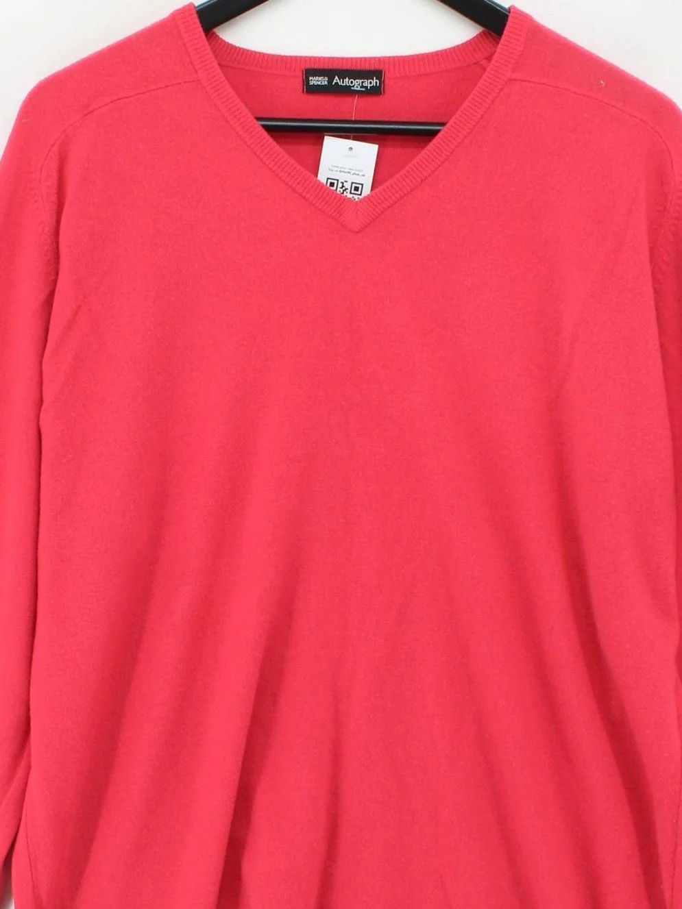 Autograph Men's Jumper L Red 100% Acrylic V-Neck Pullover - Image 3