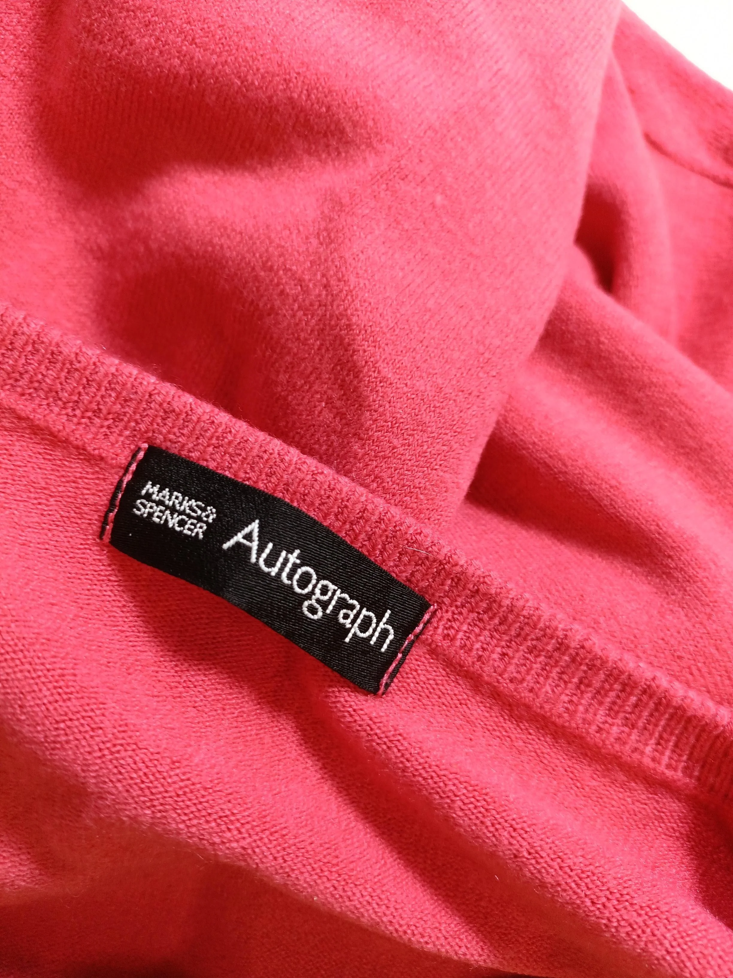 Autograph Men's Jumper L Red 100% Acrylic V-Neck Pullover - Image 5