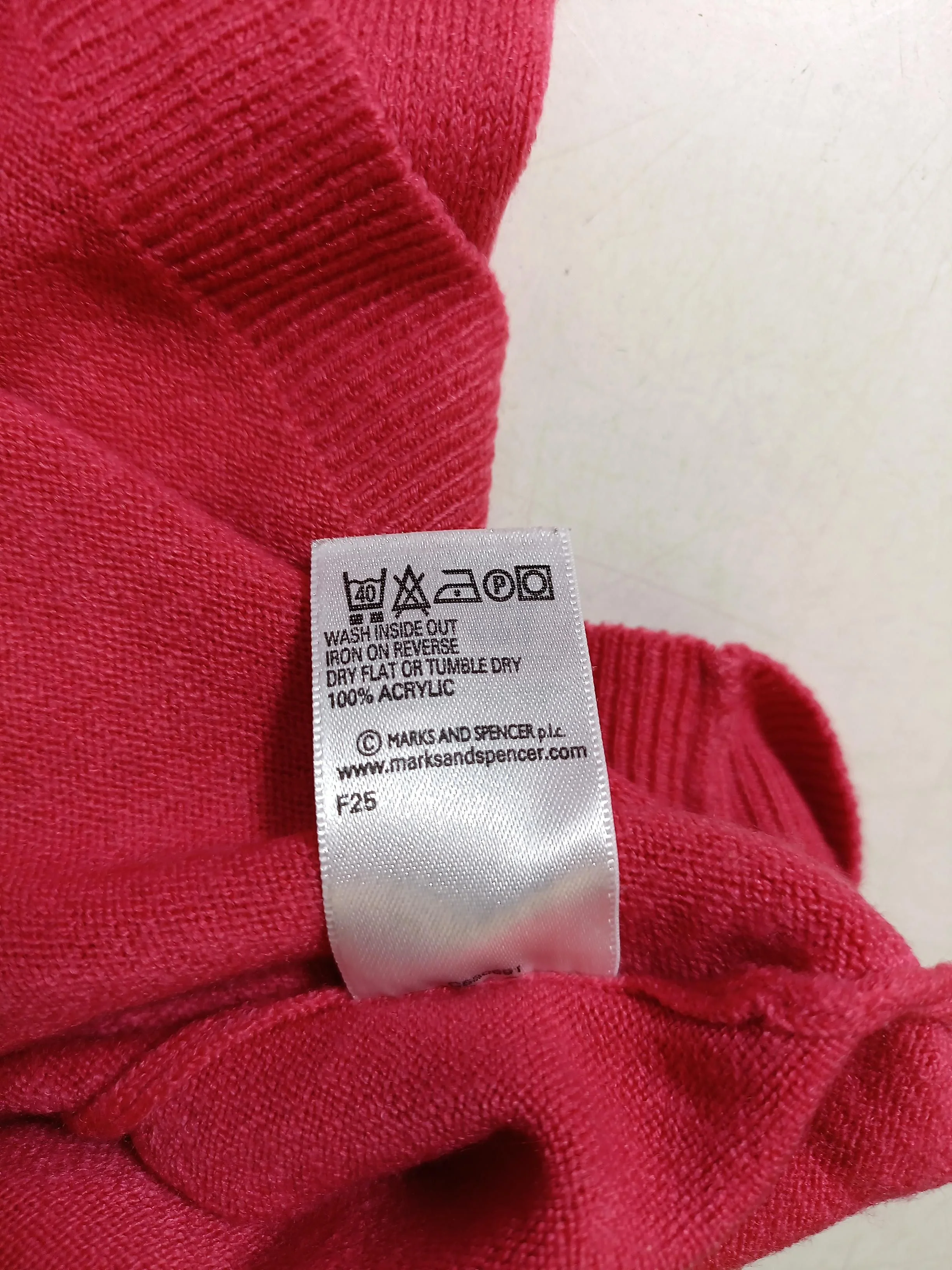 Autograph Men's Jumper L Red 100% Acrylic V-Neck Pullover - Image 6