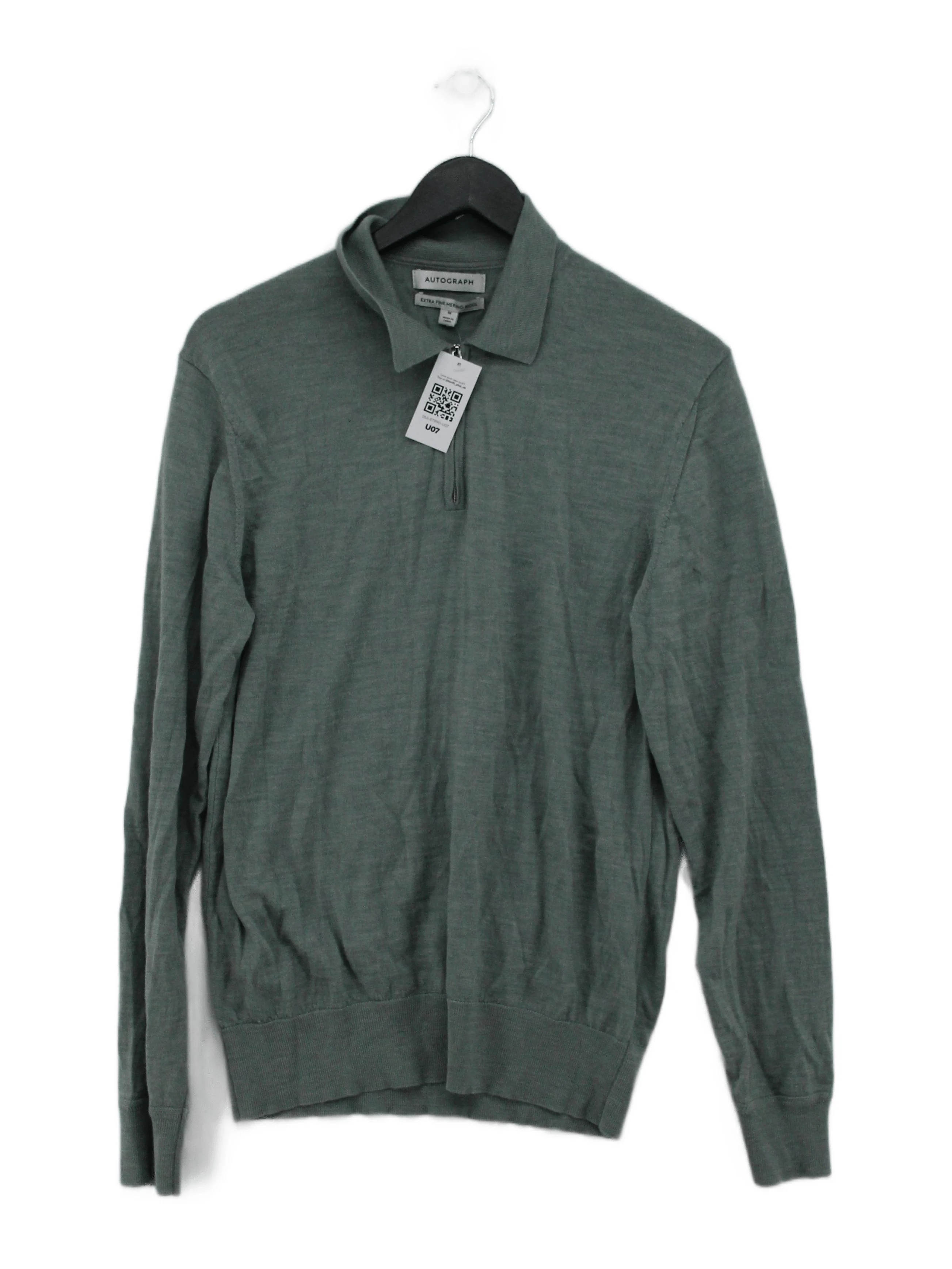 Autograph Men's Polo M Green 100% Wool Basic