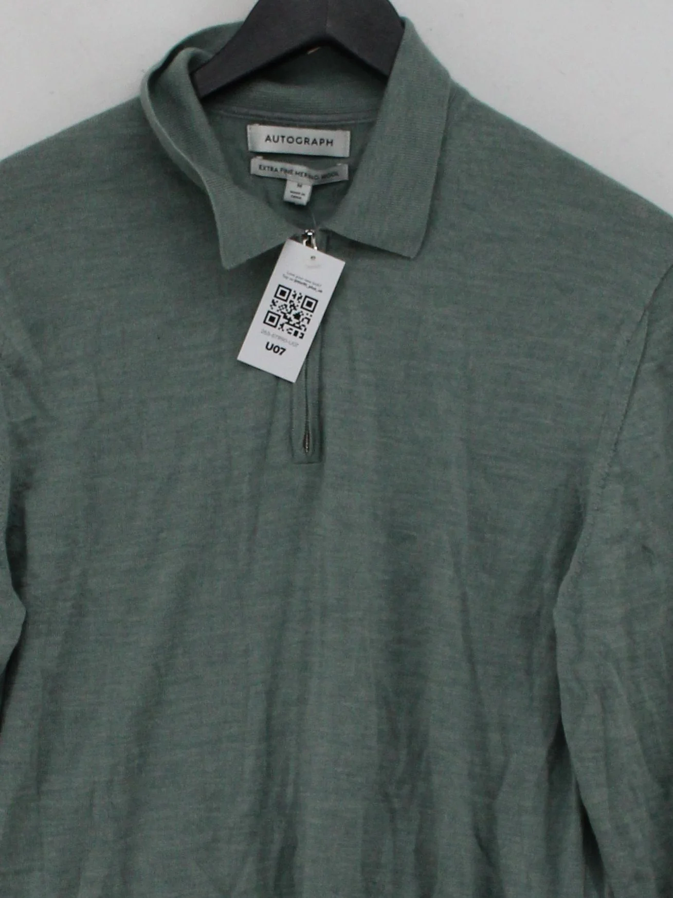 Autograph Men's Polo M Green 100% Wool Basic - Image 3