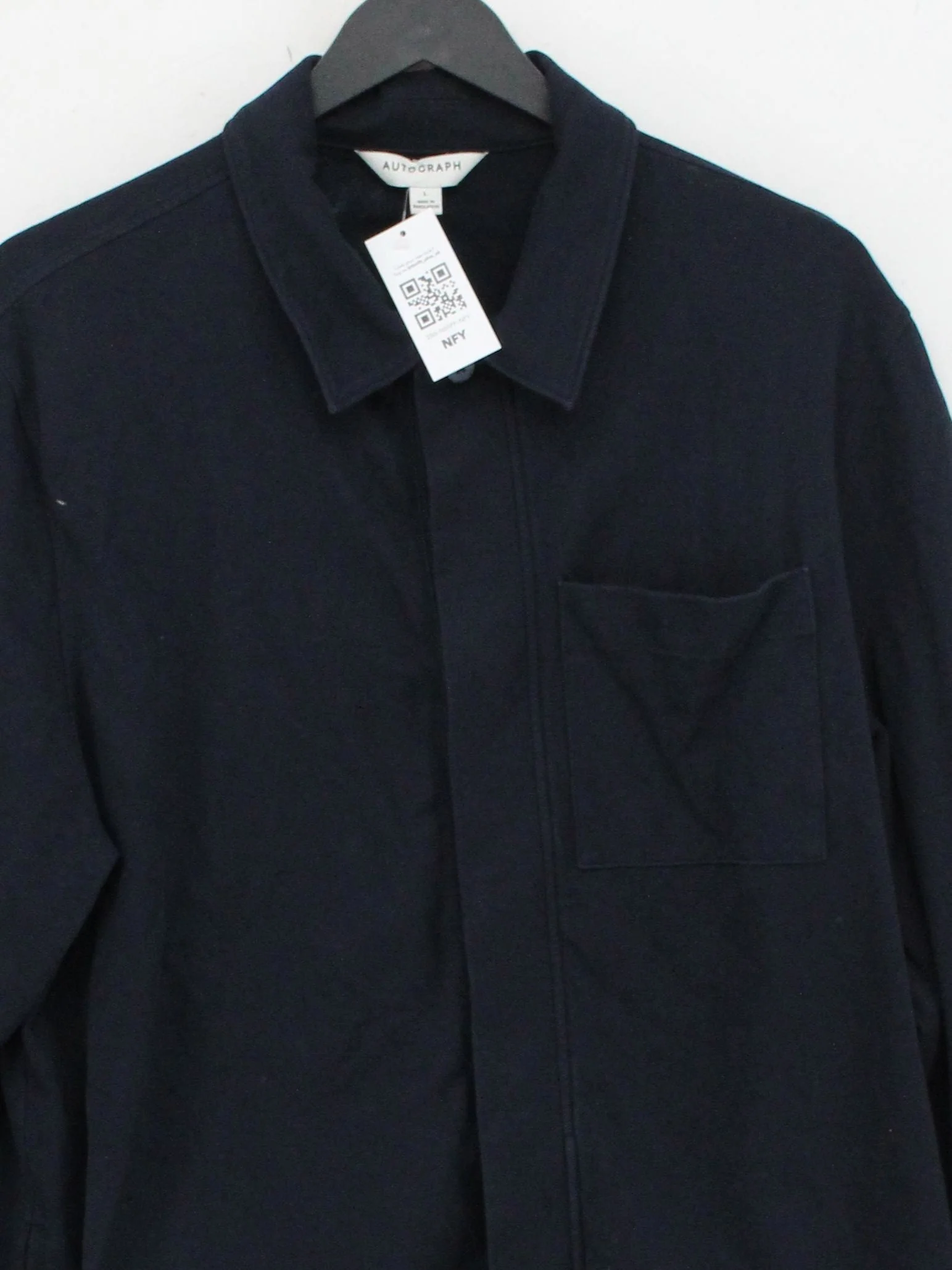 Autograph Men's Shirt L Blue Cotton with Elastane, Spandex Basic - Image 3