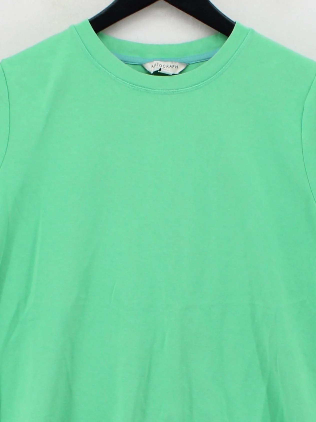 Autograph Men's T-Shirt L Green Cotton with Elastane Basic - Image 3