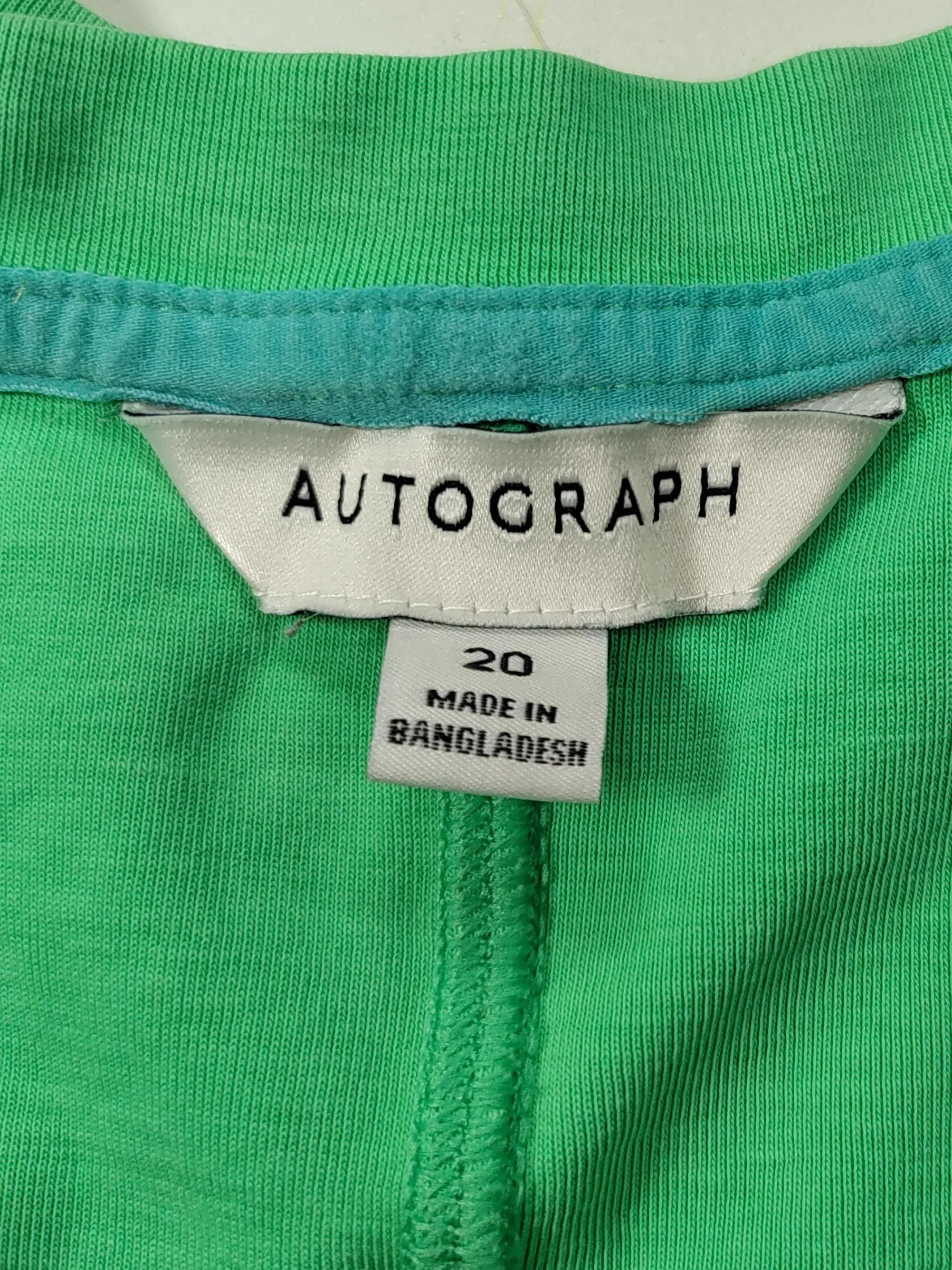 Autograph Men's T-Shirt L Green Cotton with Elastane Basic - Image 5