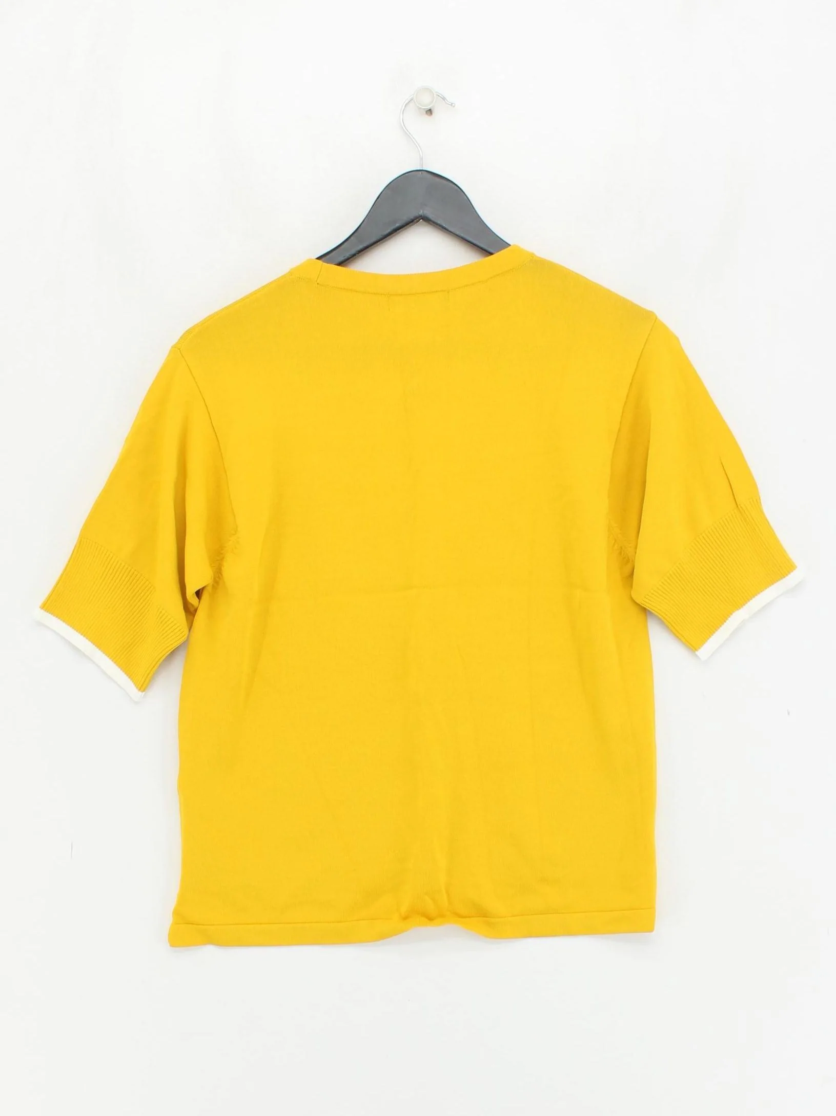 Autograph Men's T-Shirt S Yellow Viscose with Polyamide Basic - Image 2