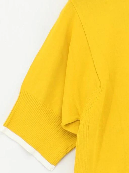 Autograph Men's T-Shirt S Yellow Viscose with Polyamide Basic - Image 4