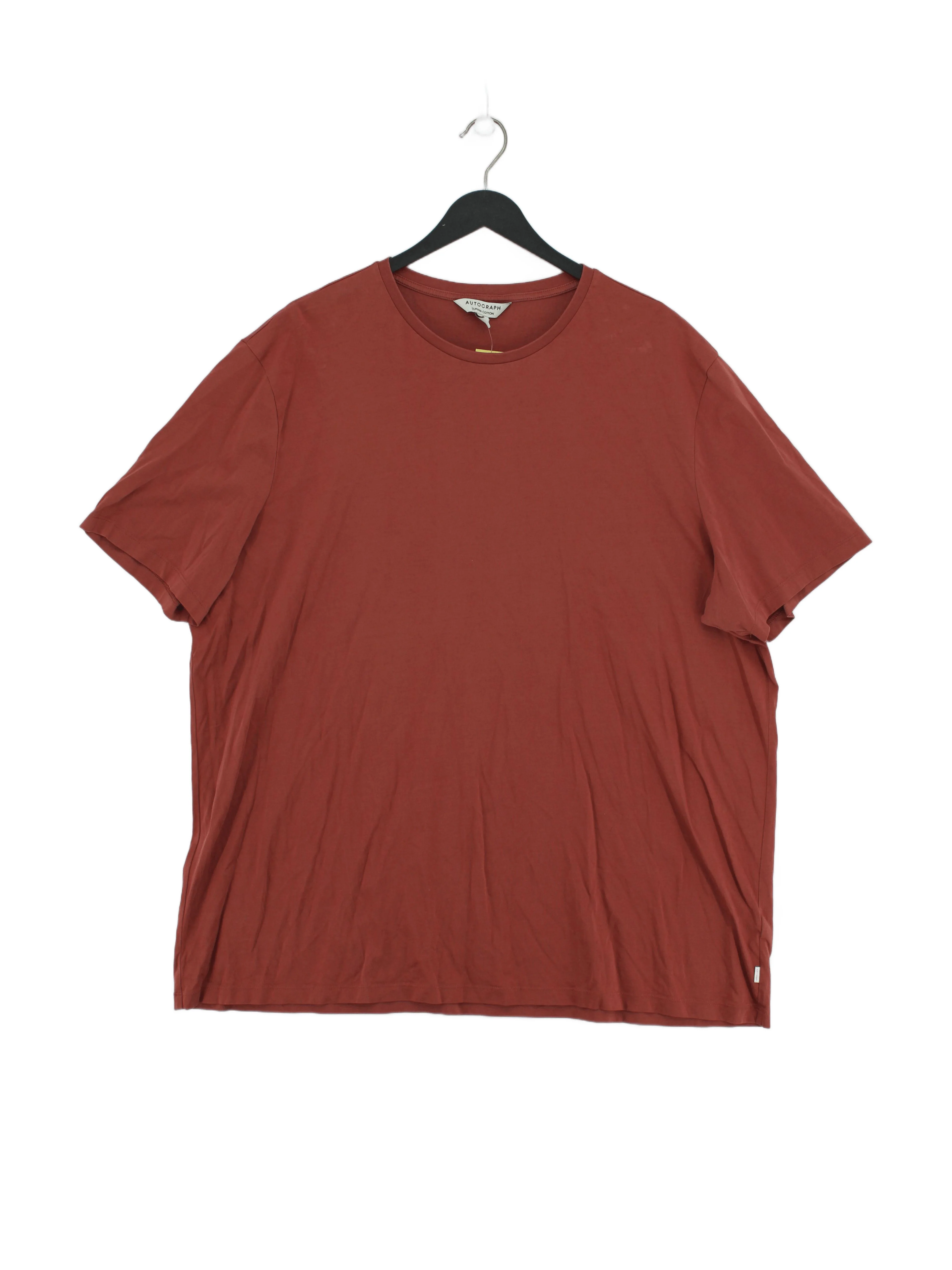 Autograph Men's T-Shirt XXXL Red 100% Cotton Basic