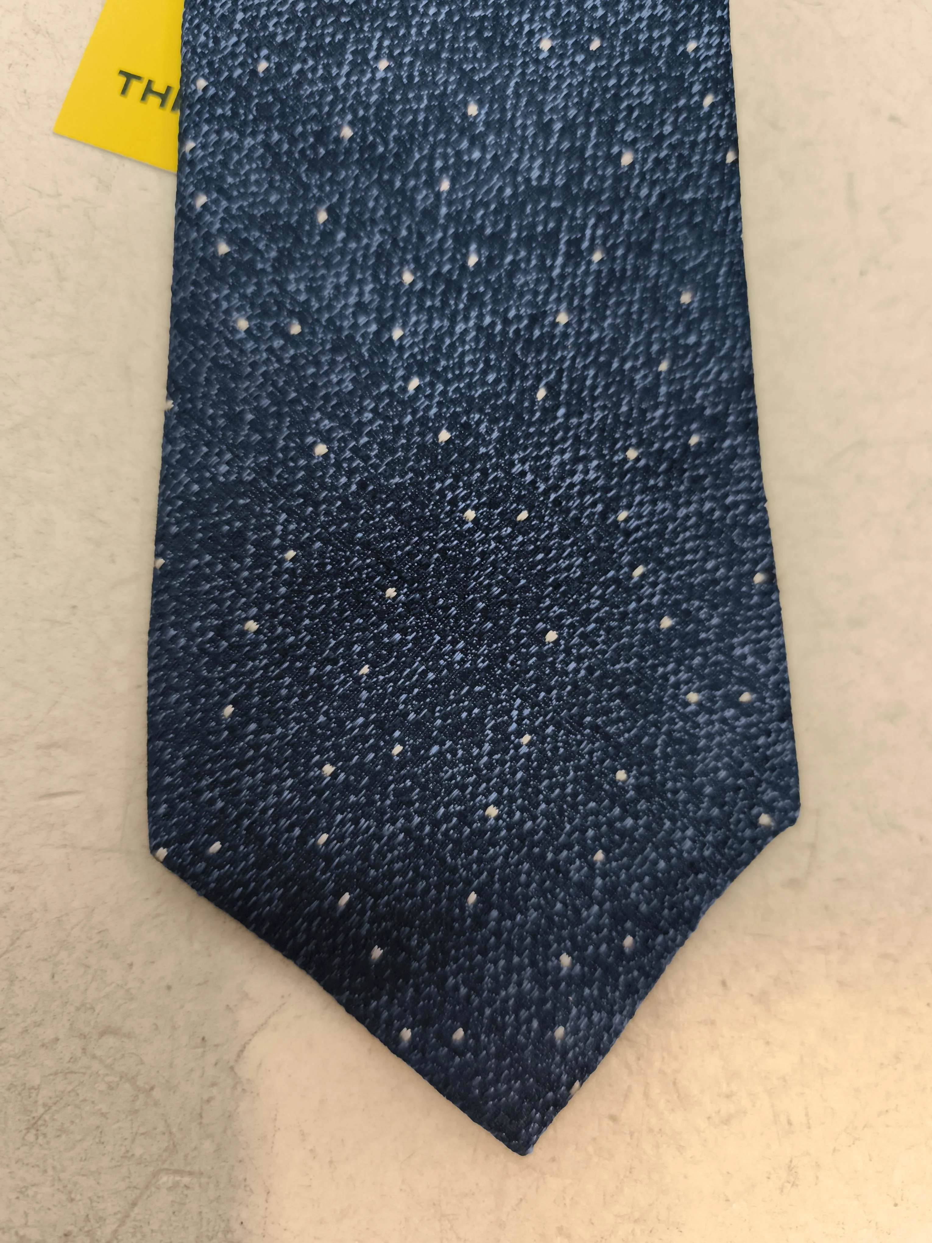 Autograph Men's Tie Blue Polkadot 100% Silk - Image 3