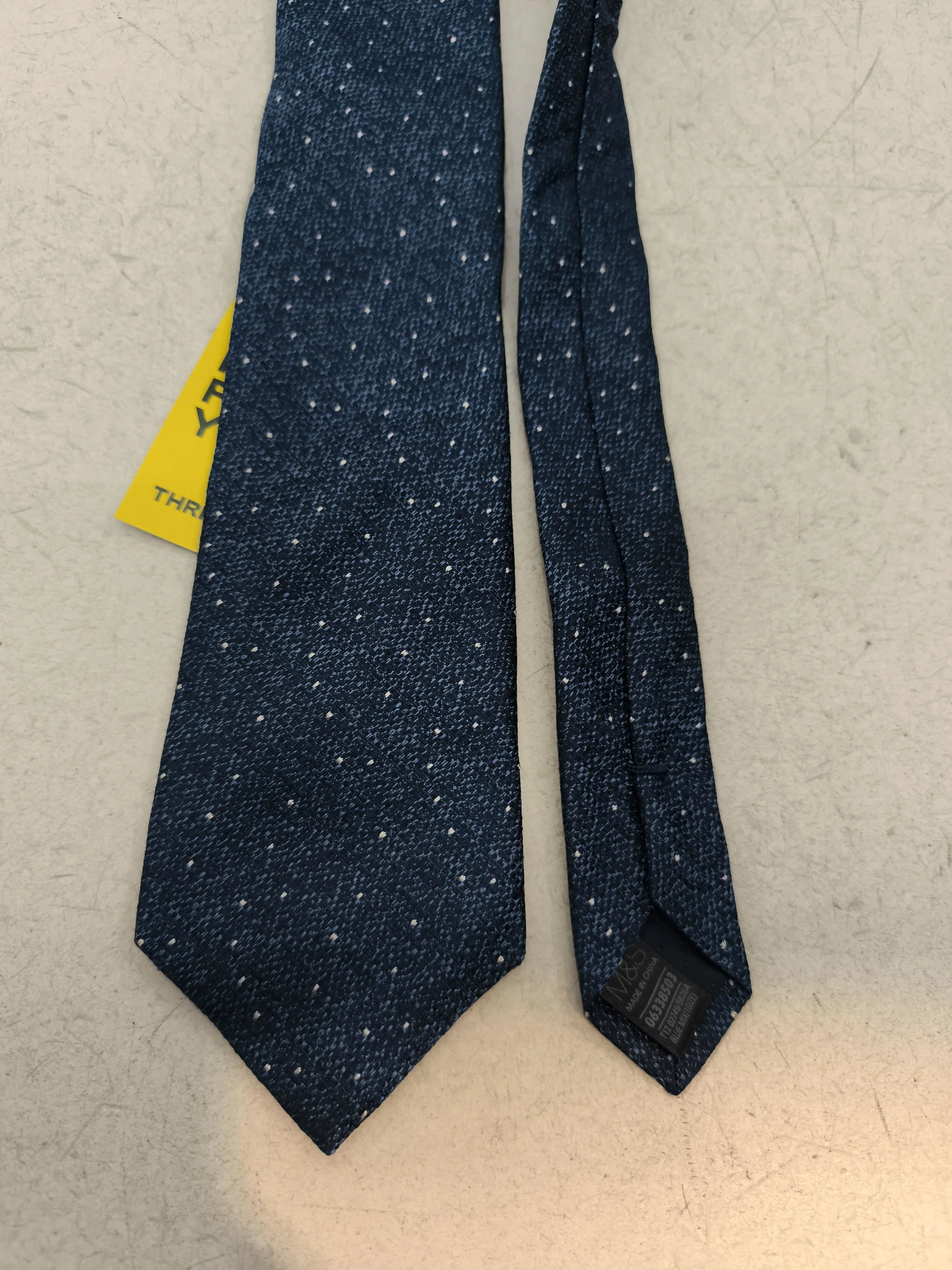 Autograph Men's Tie Blue Polkadot 100% Silk - Image 4