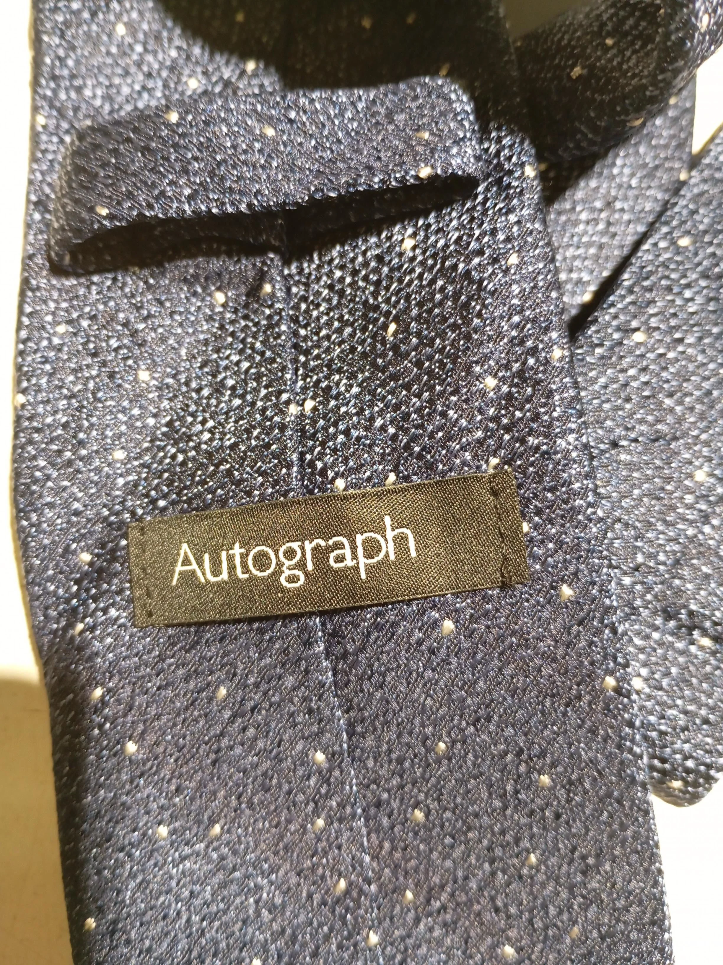 Autograph Men's Tie Blue Polkadot 100% Silk - Image 5