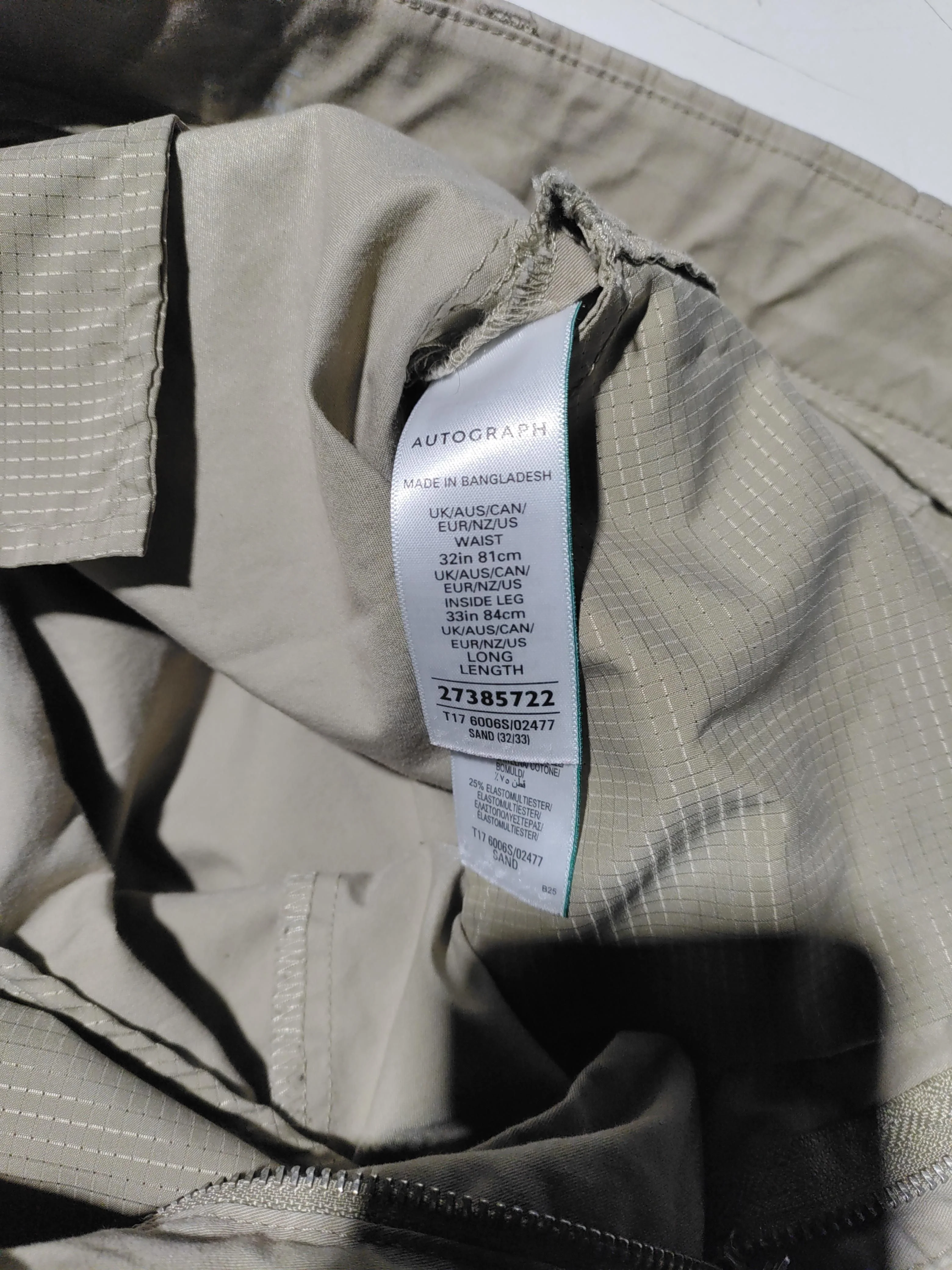 Autograph Men's Trousers W 32 in Tan Cotton with Elastane, Polyester Chino - Image 6