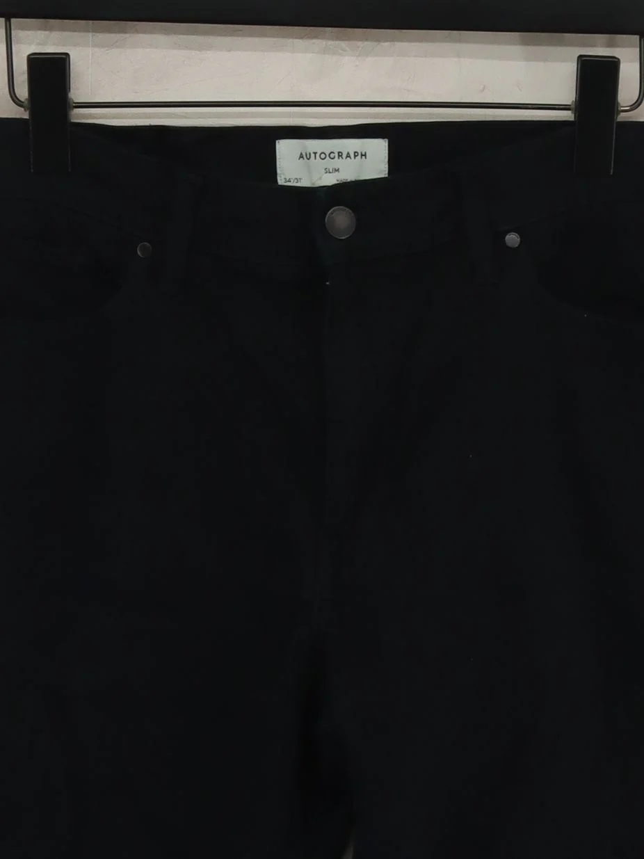 Autograph Men's Trousers W 34 in Black Cotton with Elastane Chino - Image 3